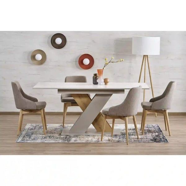 Masa extensibila XARELTO, casmir/stejar, PAL furniruit, 130/175x85x76 cm
