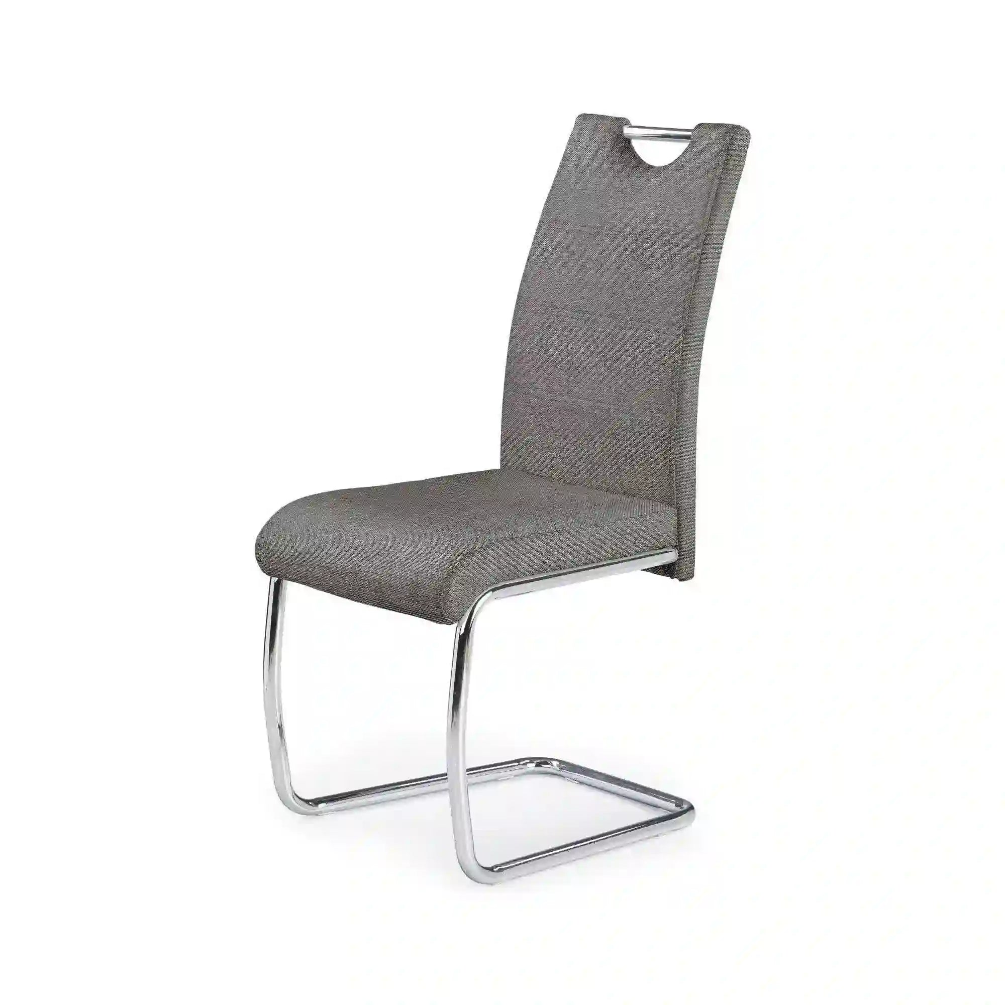 Scaun bucatarie K349, gri/crom, stofa clasica/metal, 42X60X97 CM