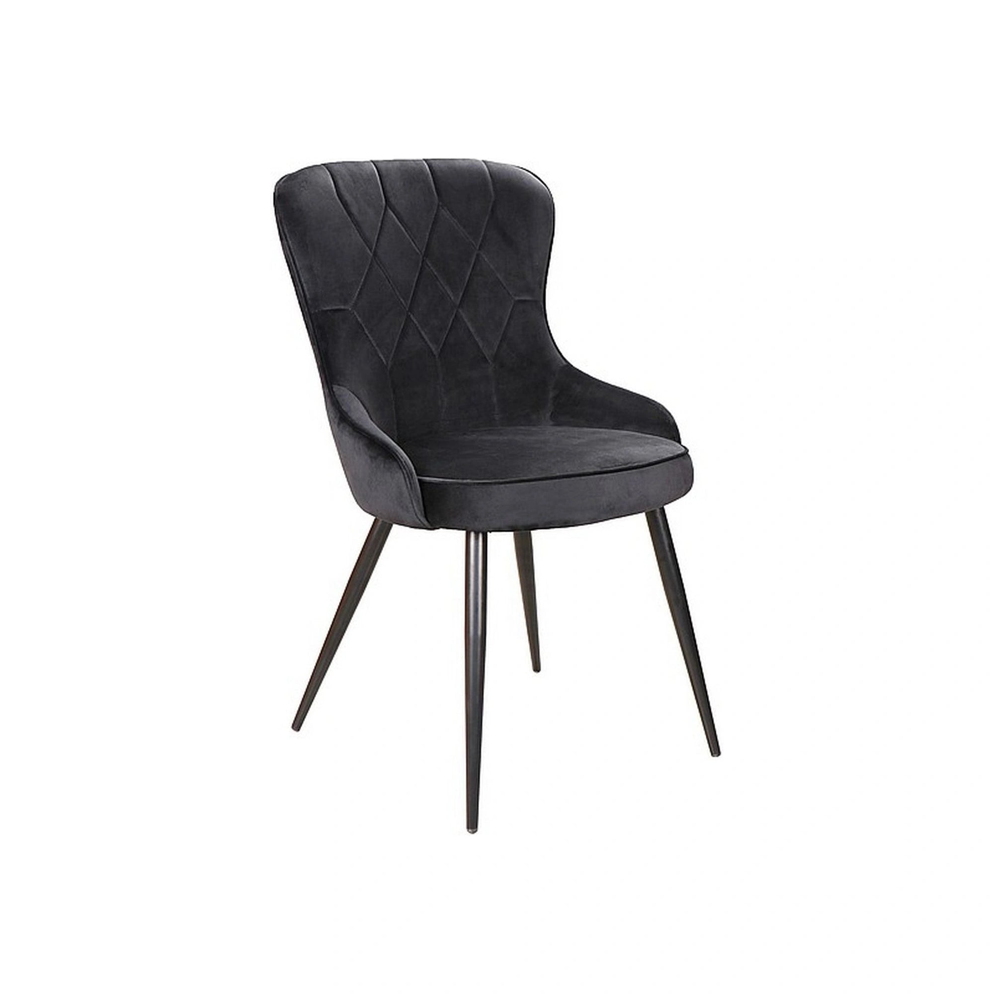 Scaun Lotus, negru, stofa catifelata/metal, 52x45x91 cm
