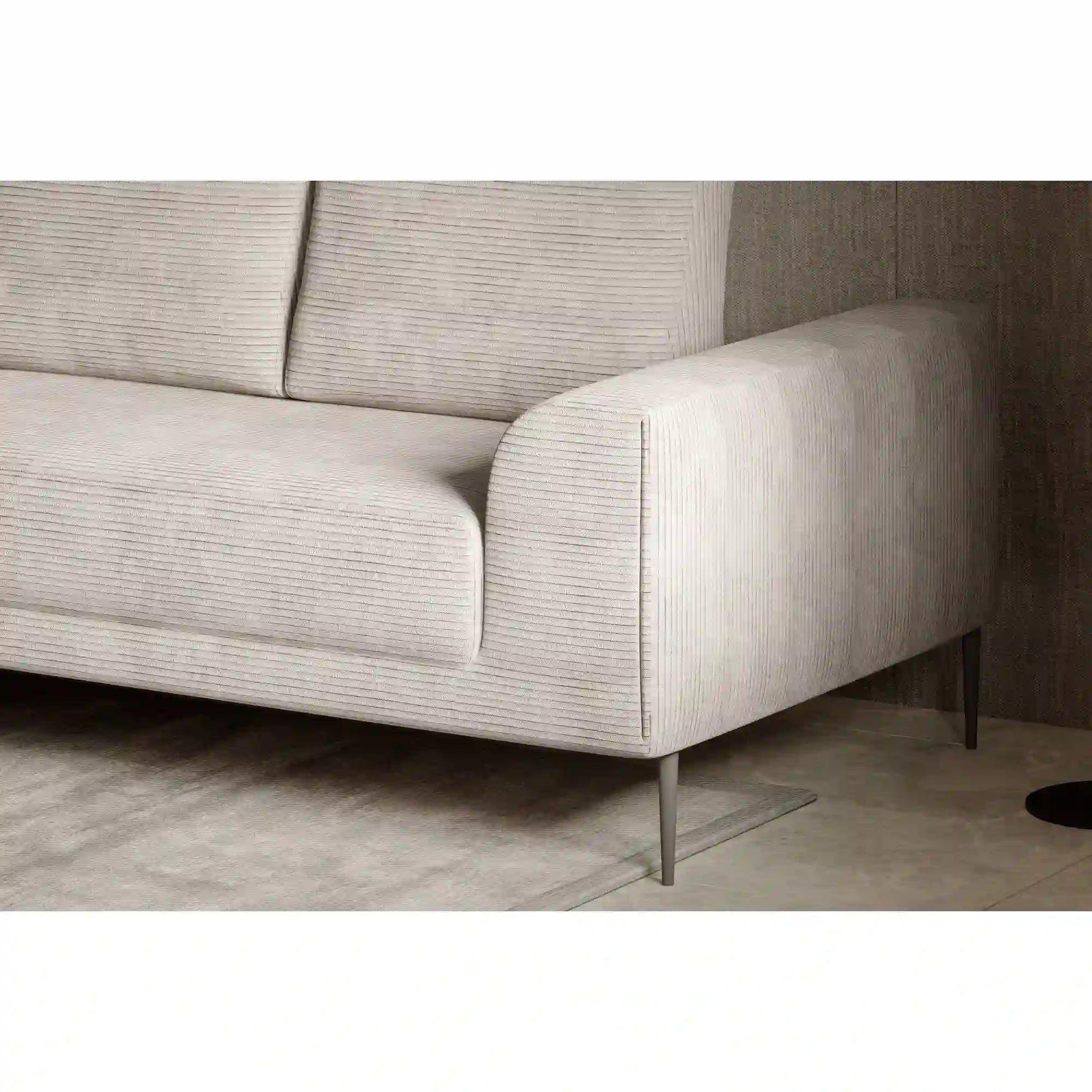Coltar extensibil CAPITOL, stanga, stofa catifelata gri antracit- Terra 96, cu lada depozitare, 276x175x89 cm