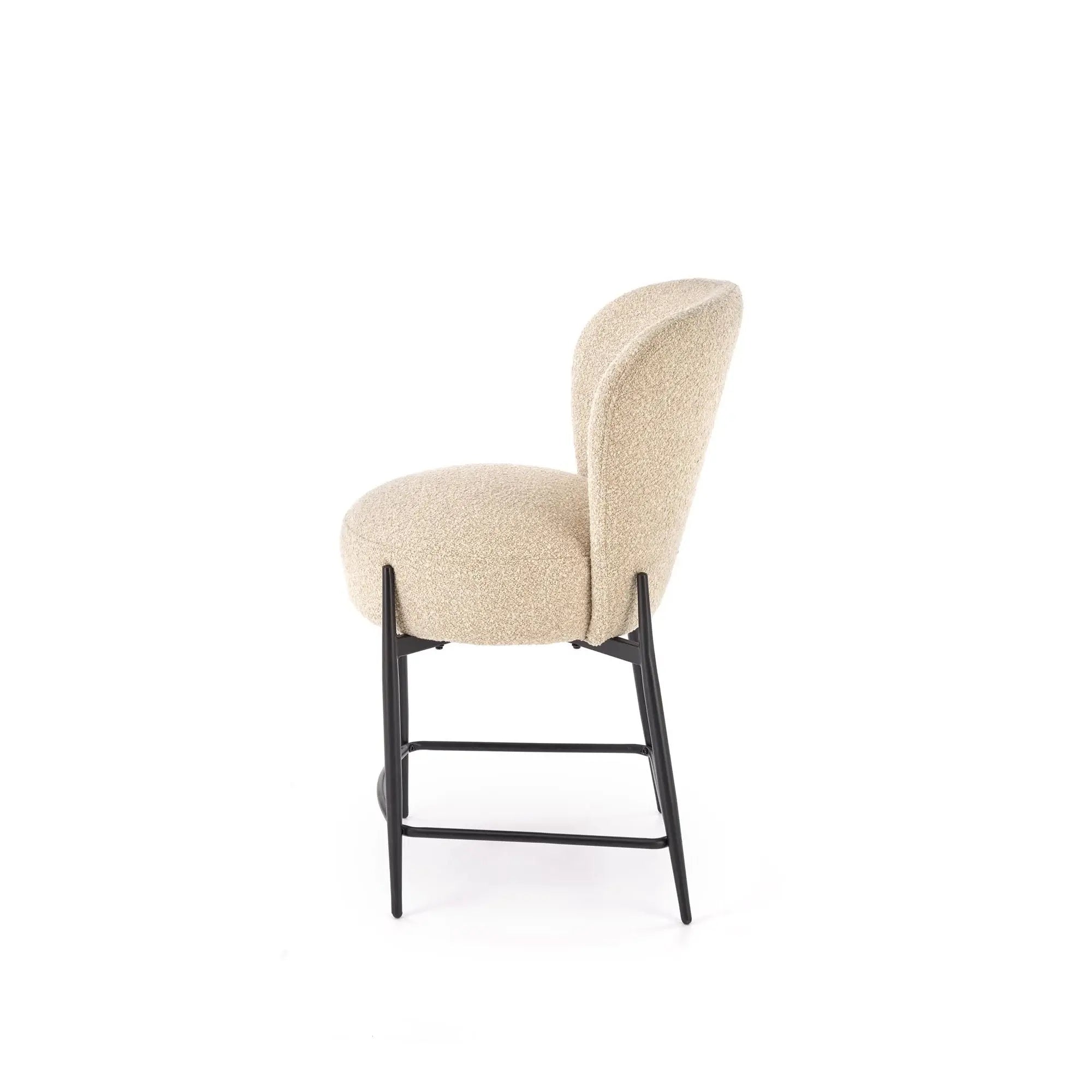 Scaun bar H126, bej/negru, stofa/metal, 57x61x95 cm