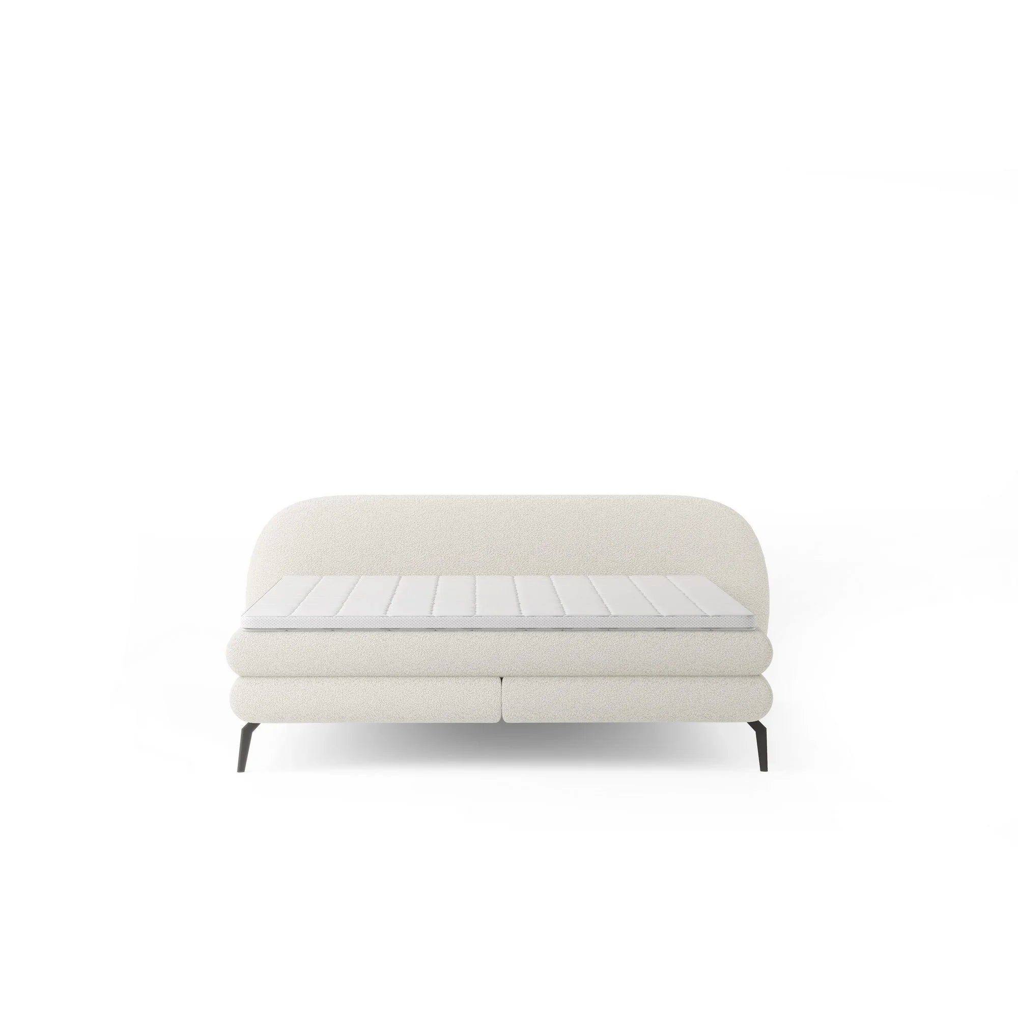 Pat boxspring OVO 140x200, personalizabil materiale Gama Premium, cu saltele si topper
