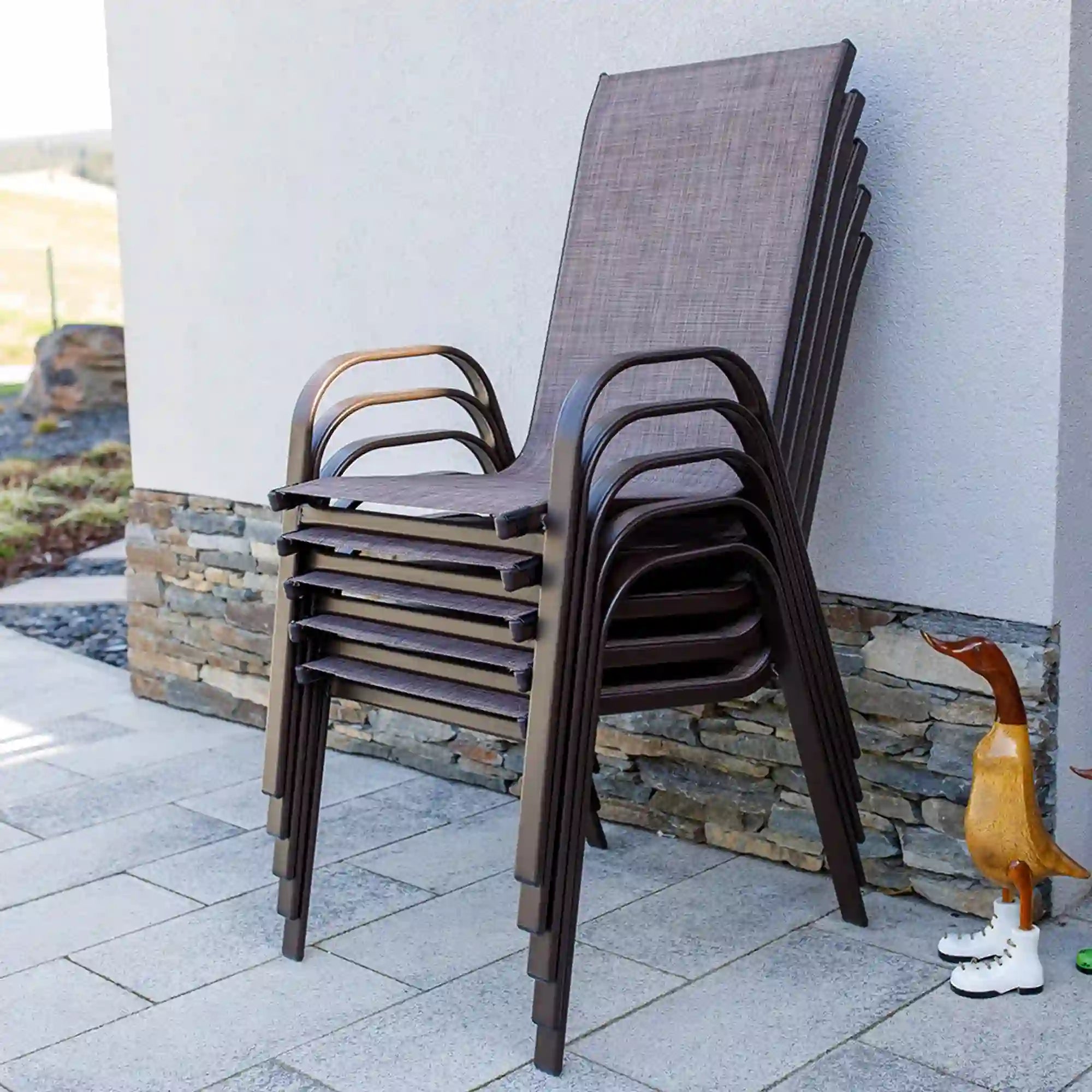 Scaun ALDERA, maro, stofa/otel, 54x72x96 cm