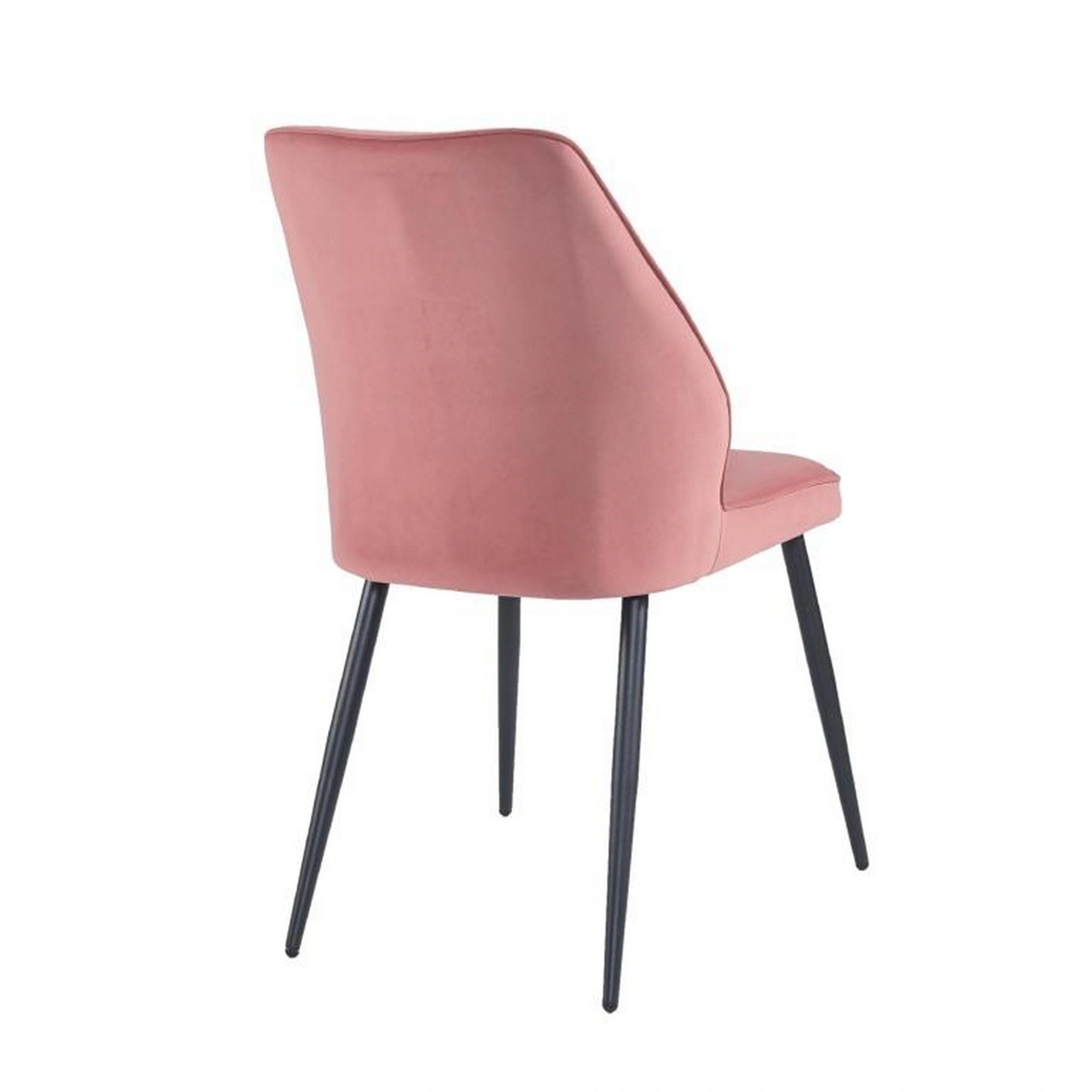 Scaun DEX, roz/negru, stofa catifelata/metal, 61x49x86 cm