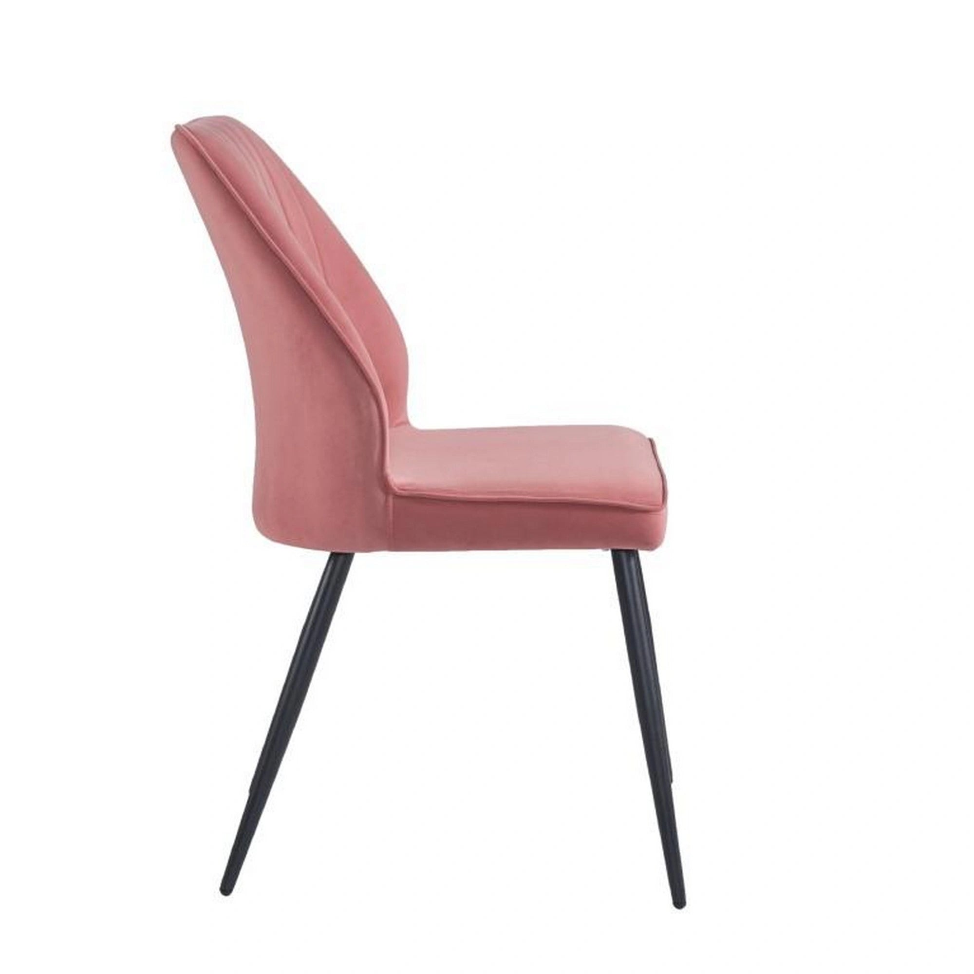 Scaun DEX, roz/negru, stofa catifelata/metal, 61x49x86 cm