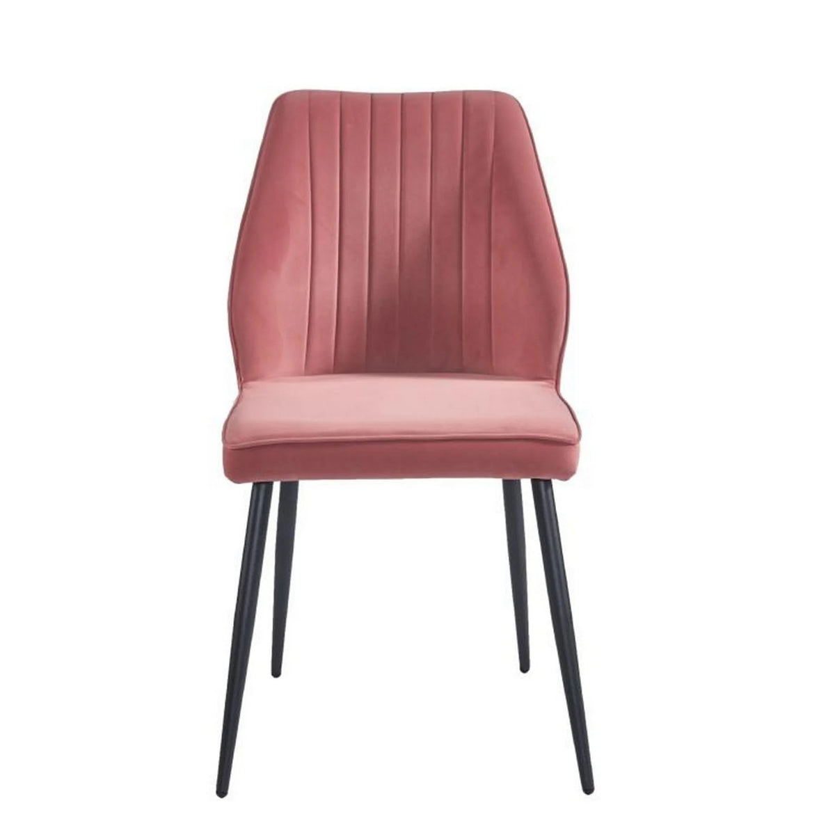 Scaun DEX, roz/negru, stofa catifelata/metal, 61x49x86 cm