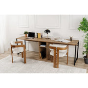 Birou TWIN, pin atlantic/negru, PAL melaminat/metal, 240x60x74 cm
