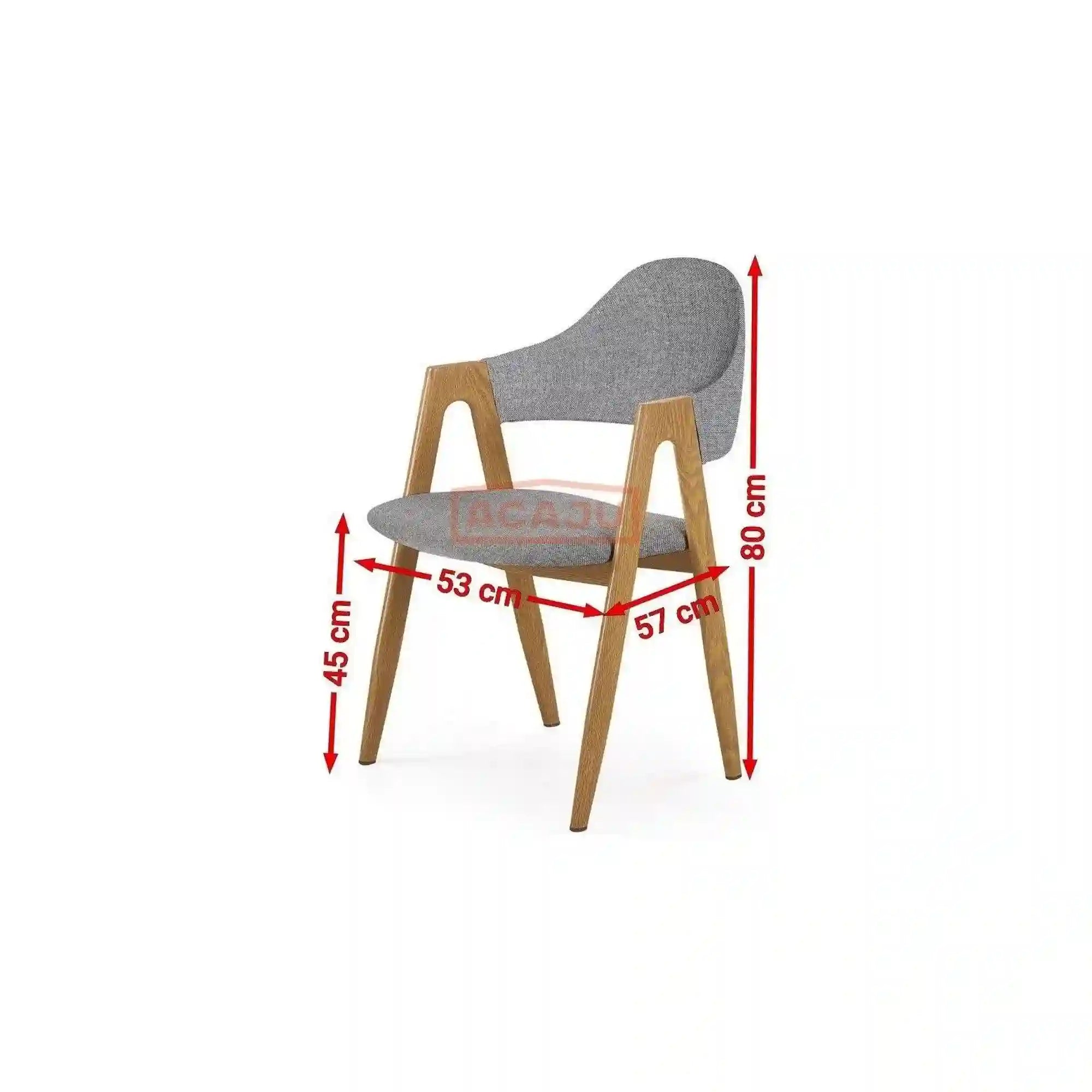 Scaun K344, gri/stejar, stofa clasica/metal, 53X51X80 CM