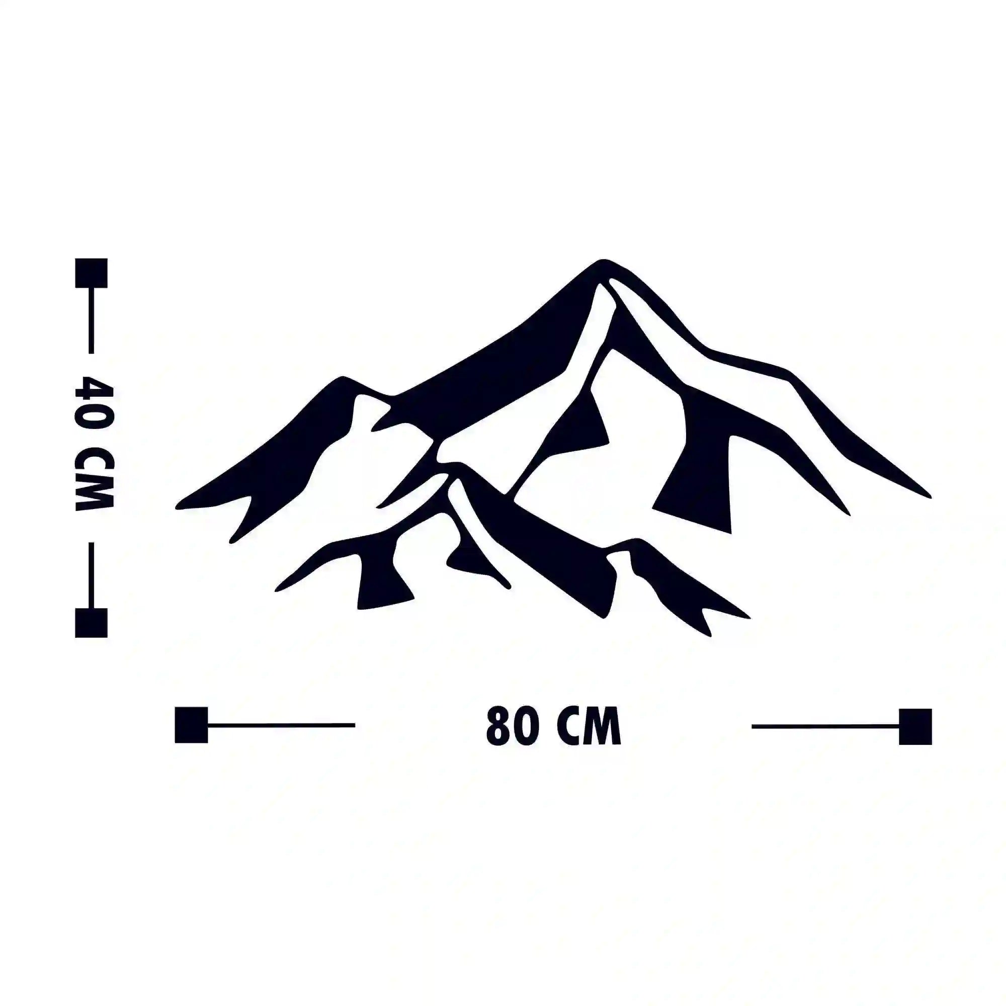 Decoratiune perete MOUNTAIN 1, negru, metal, 80x40 cm