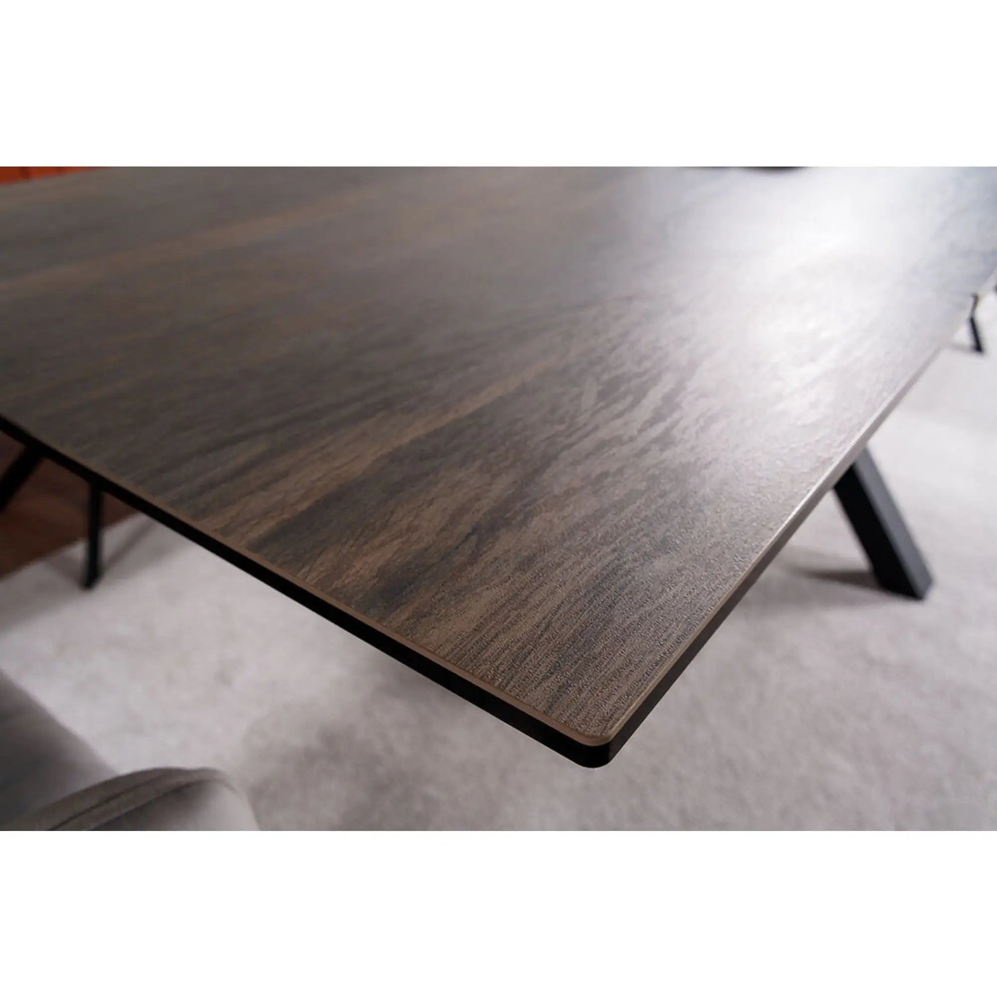 Masa extensibila COLUMBUS CERAMIC, maro/negru mat, sticla securizata/ceramica, 160/240x90x76 cm