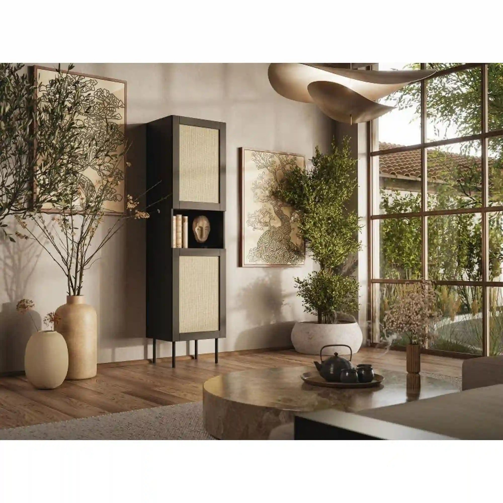 Dulap JUTA, negru, cu 2 usi, 50x40x190 cm