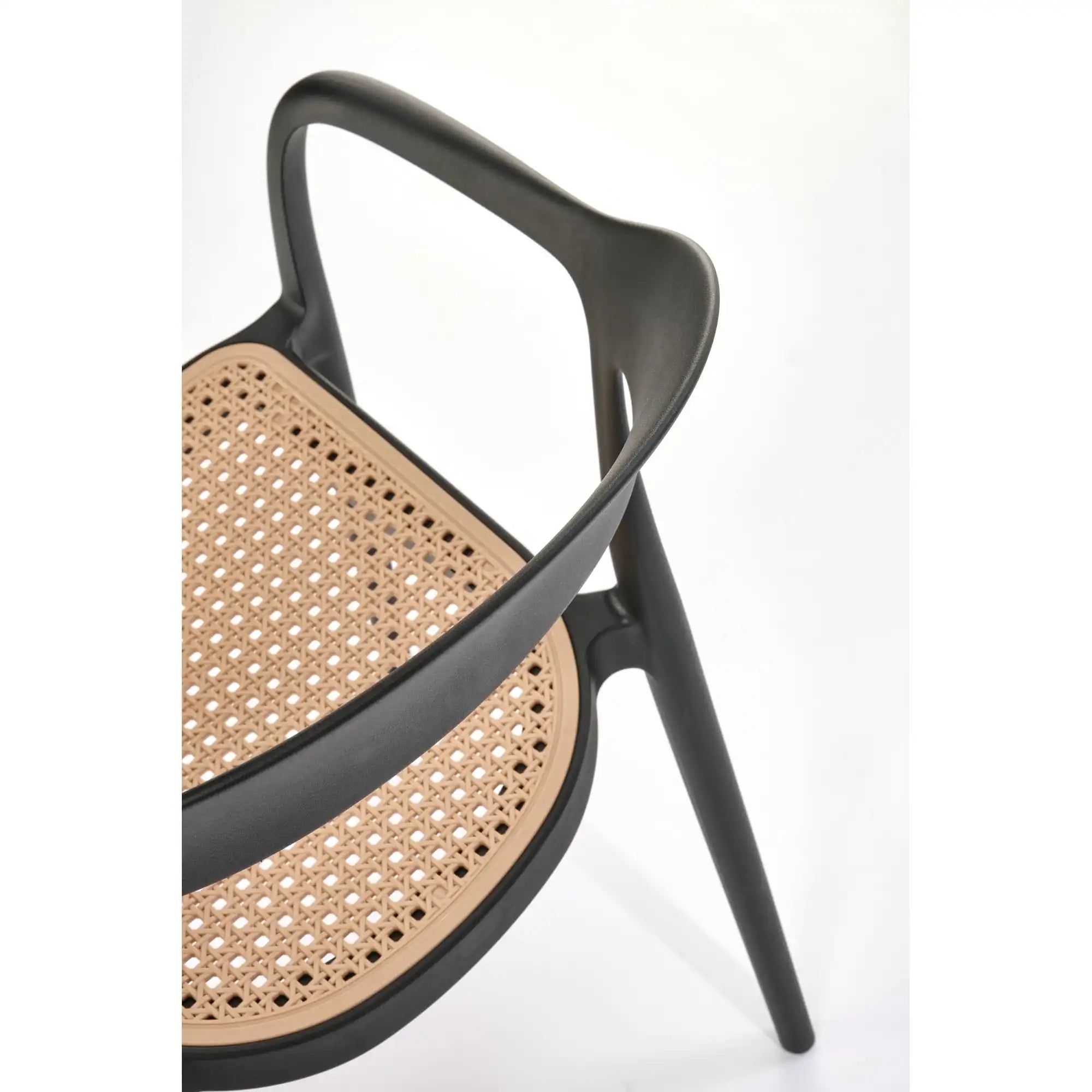 Scaun de gradina K530, stejar/negru, polipropilena, 57x52x80 cm