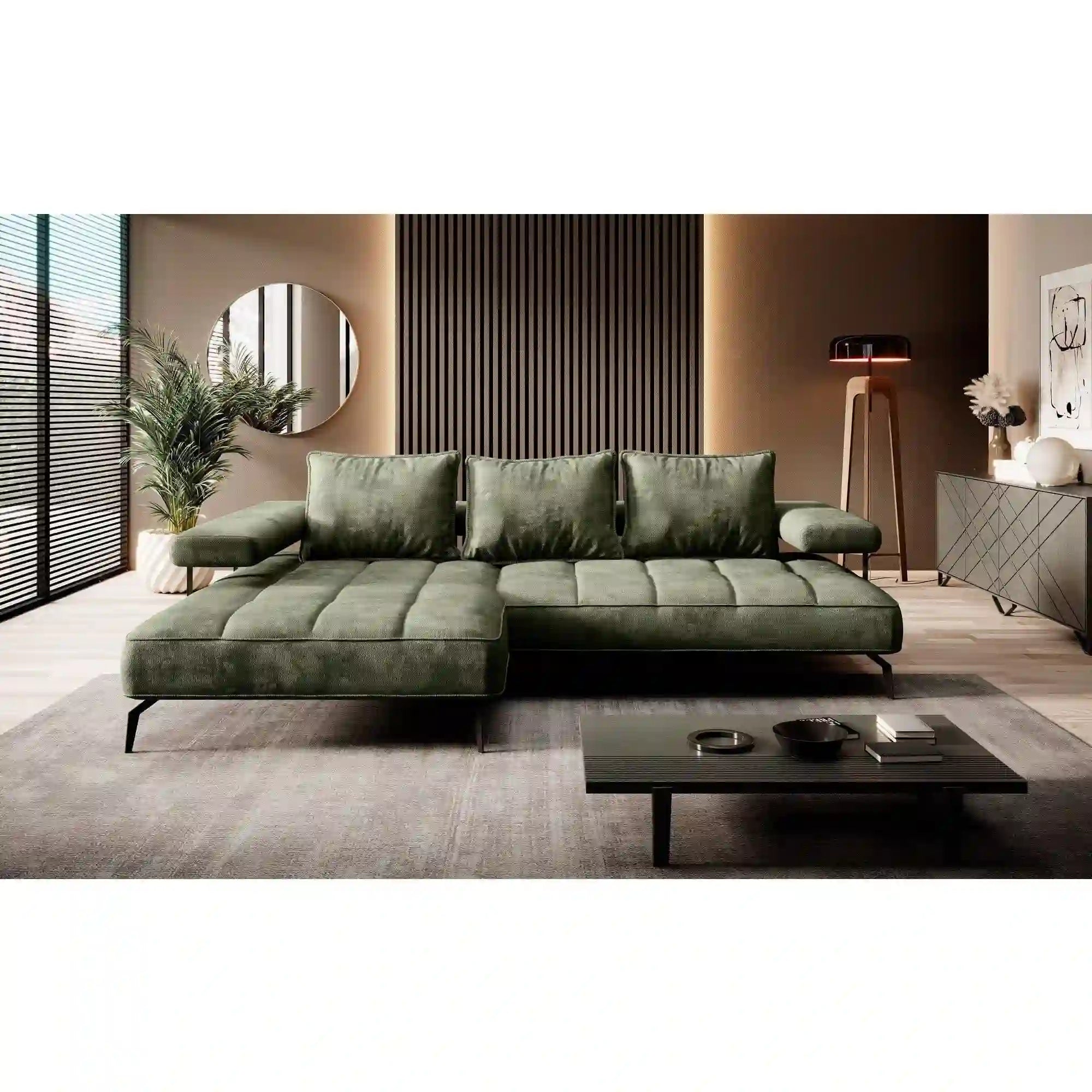 Coltar MONTELLA MINI, personalizabil material gama Premium, cu reglaj electric, 266x180x88 cm