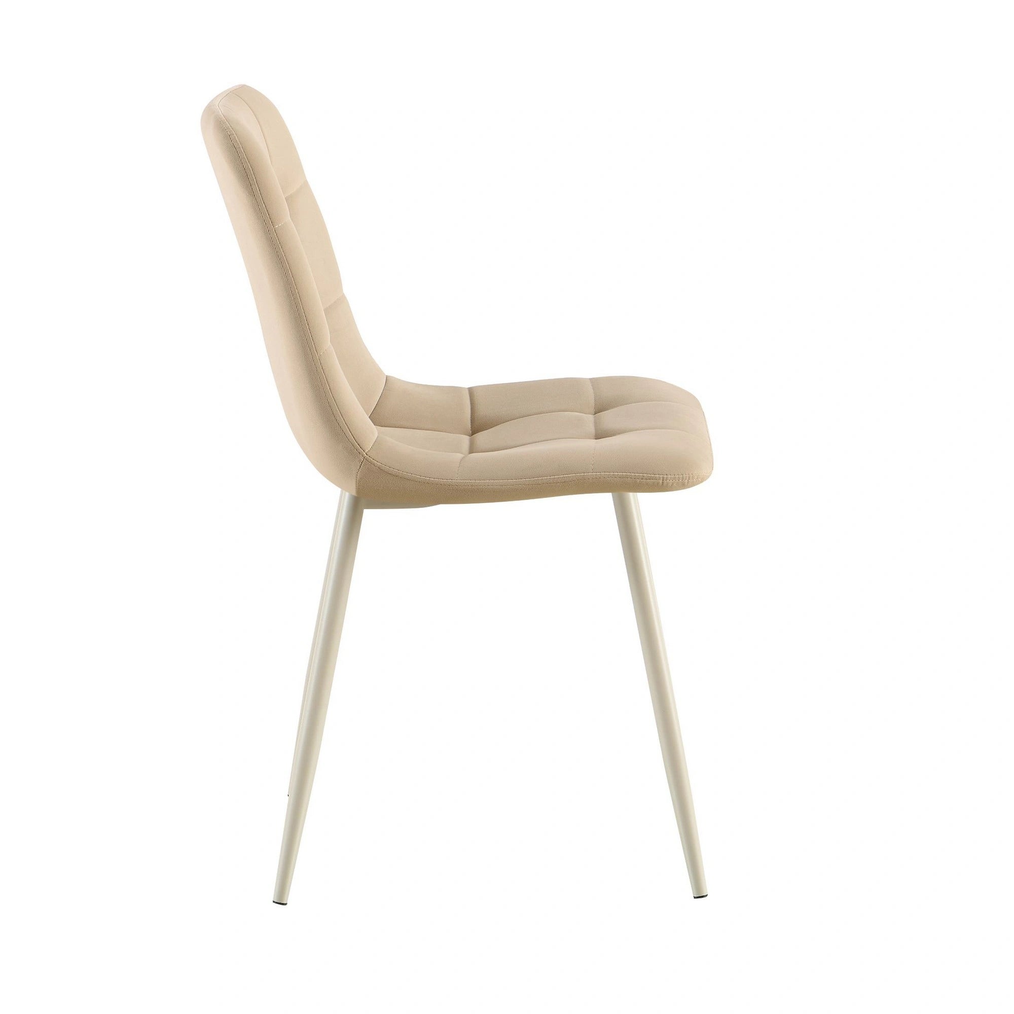 Scaun TED, bej/negru, stofa catifelata/metal, 46x54x88 cm