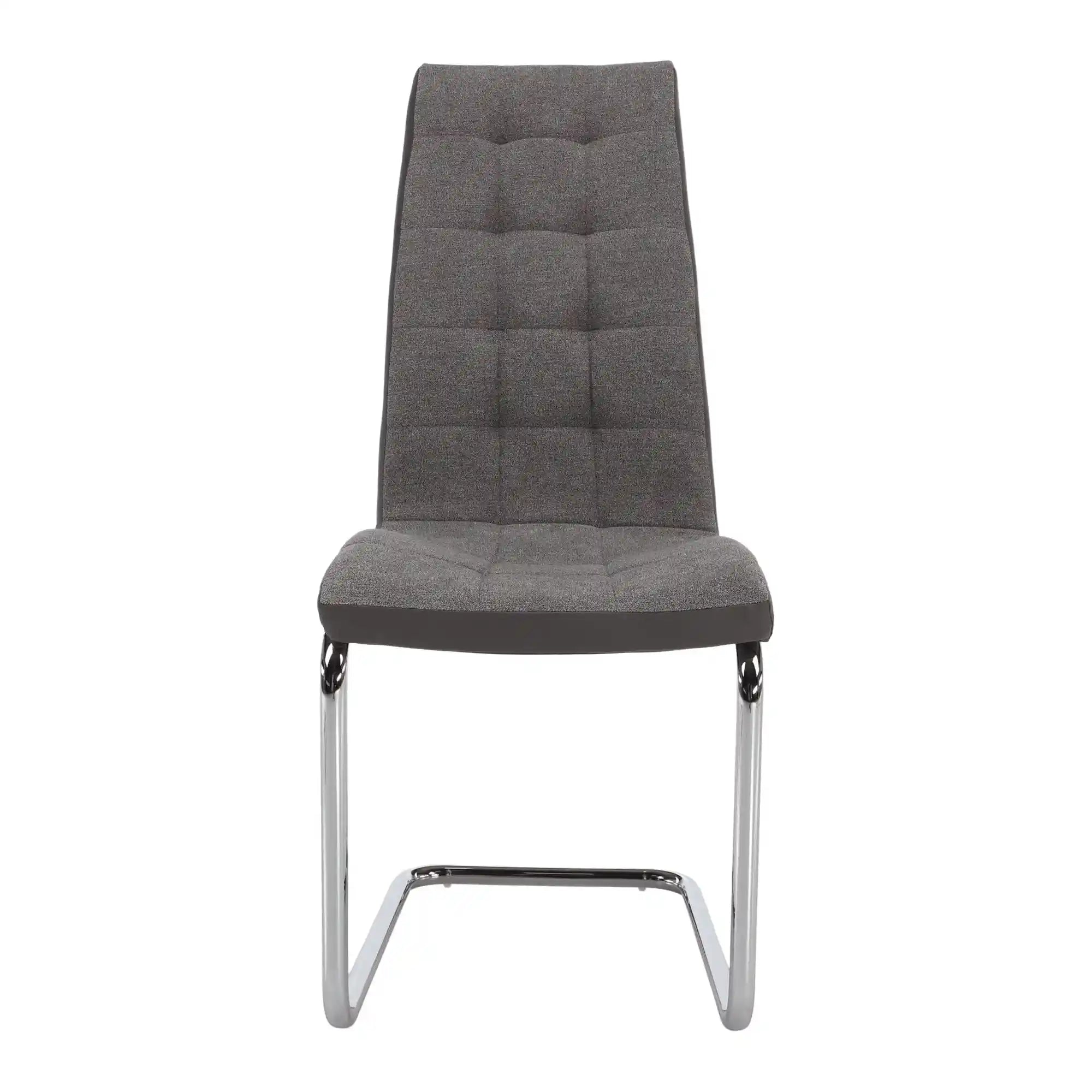 Scaun SALOMA NEW, gri, stofa clasica/pielele ecologica/metal, 42x56.5x105 cm