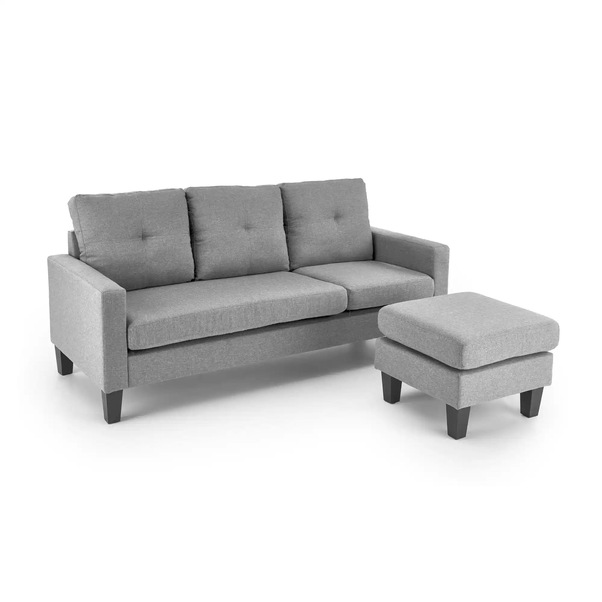 Canapea GERSON, gri, stofa clasica/polipropilena, 180x130x80 cm