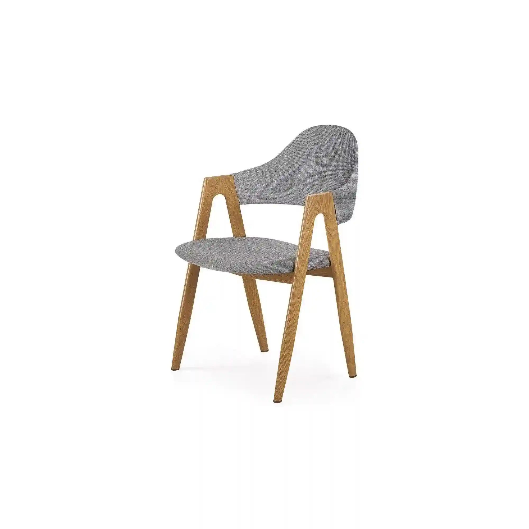 Scaun K344, gri/stejar, stofa clasica/metal, 53X51X80 CM