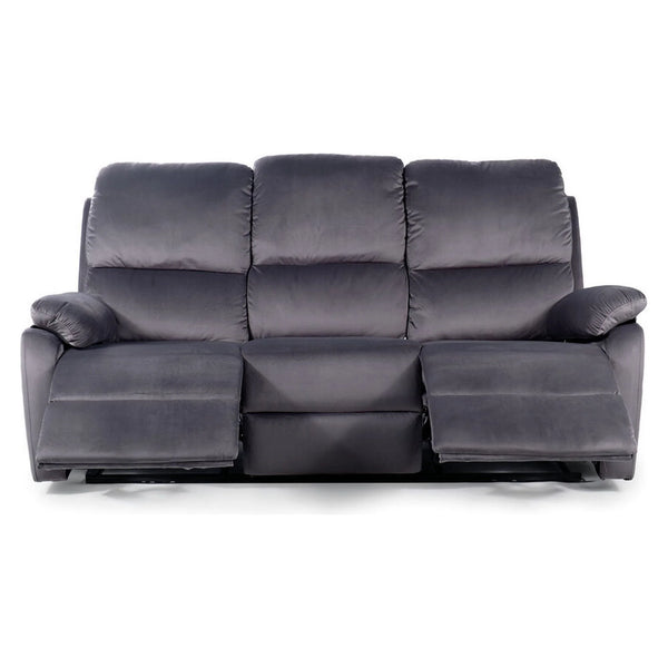 Canapea SPENCER 3, gri, stofa catifelta/metal, 193x94x101 cm