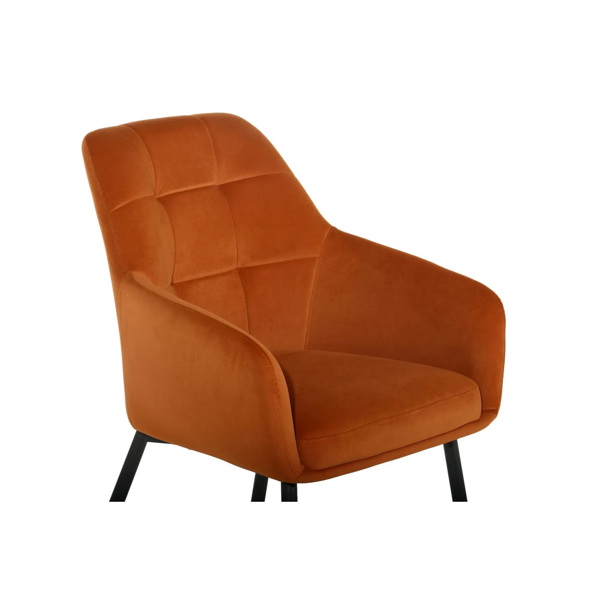 Scaun UGO NEW, caramiziu/negru, stofa catifelata/metal, 58x62x85 cm