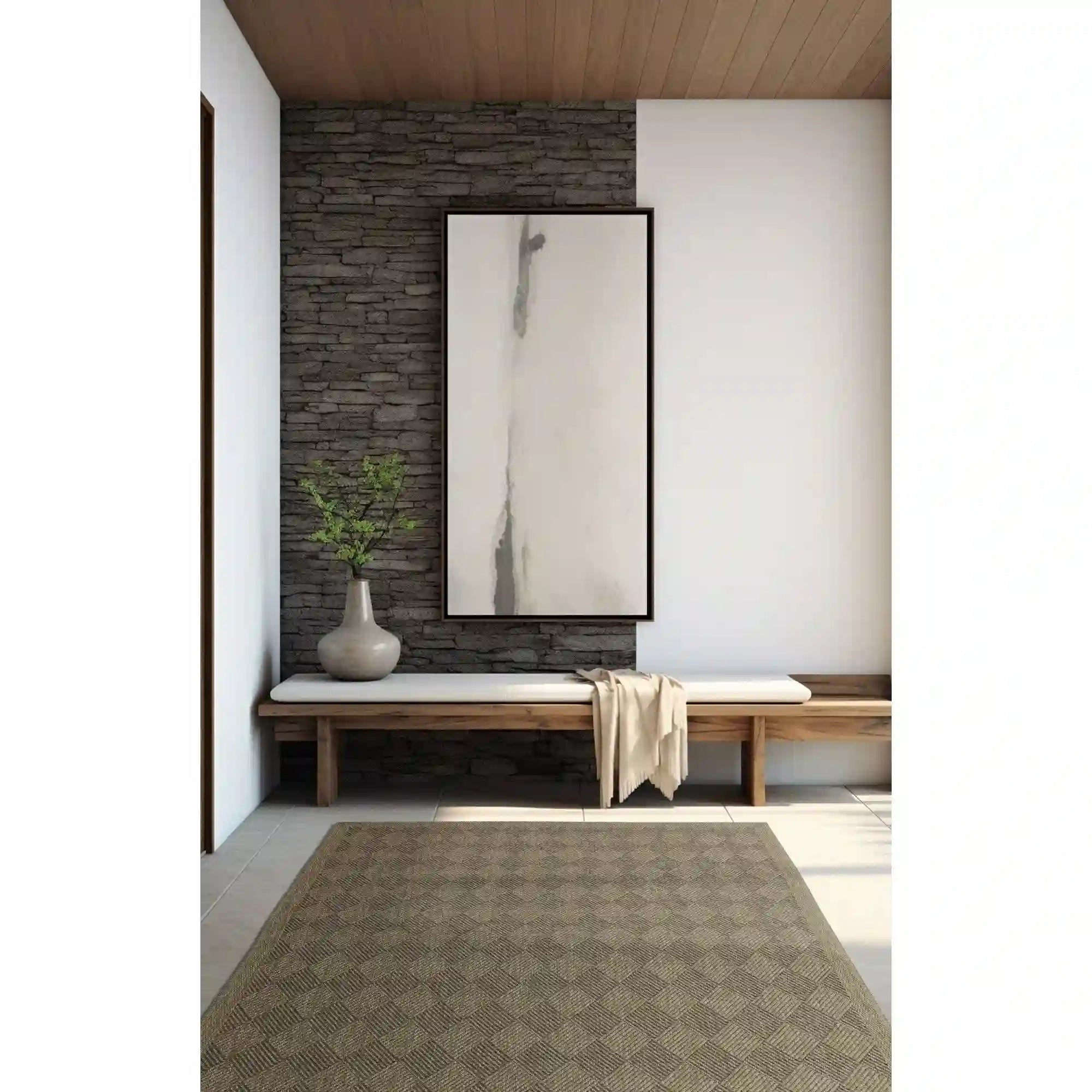 Covor AVANOS, 160x220 cm, forma dreptunghiulara, polipropilena, maro