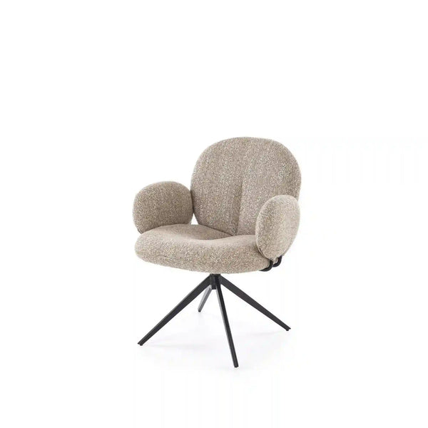 Scaun K568, bej inchis/negru, stofa clasica/otel, 65x64x82 cm