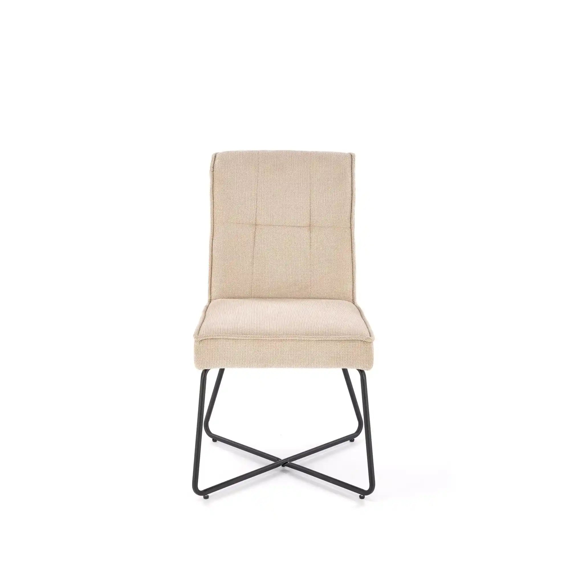 Scaun K534, bej/negru, stofa clasica/metal, 50x60x90 cm