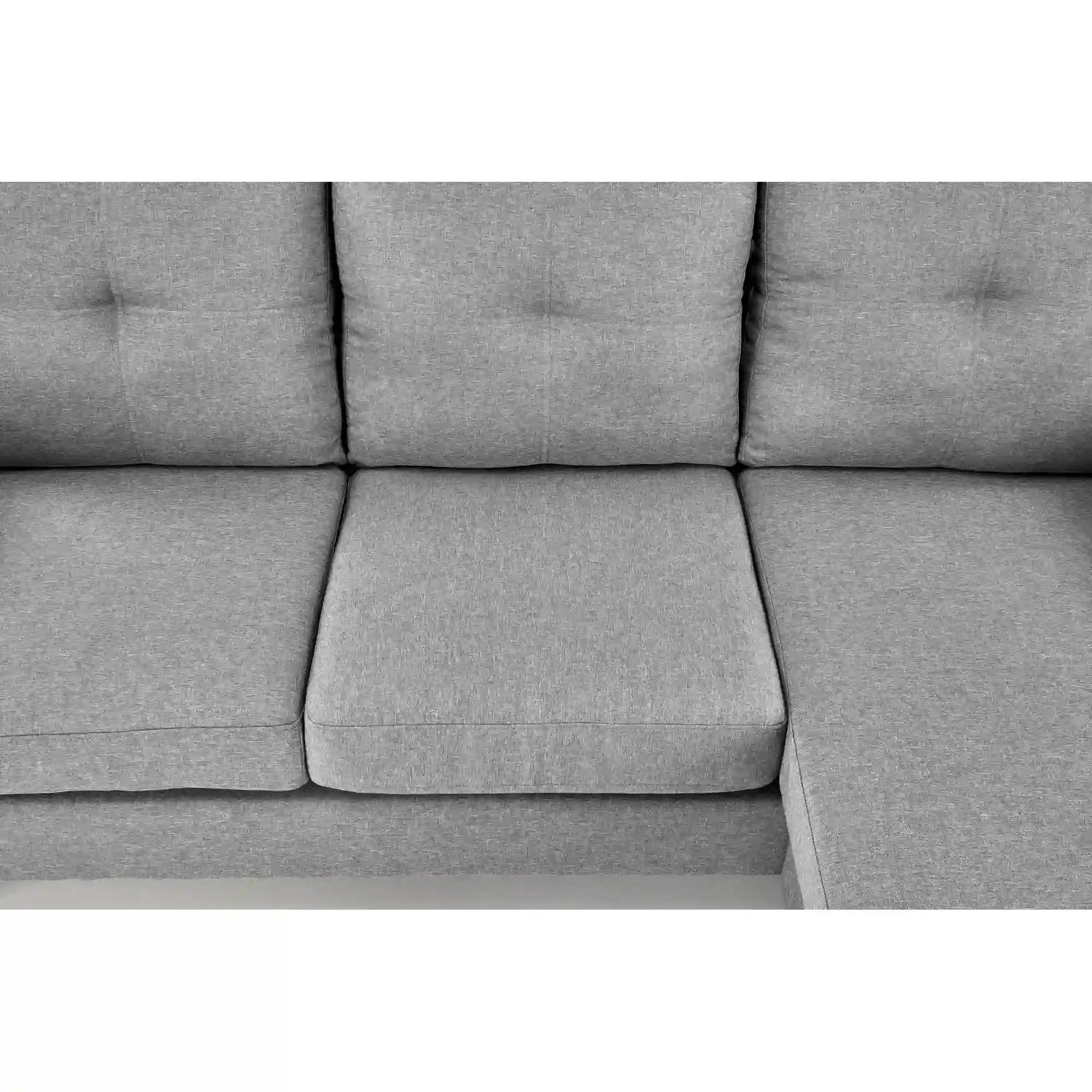 Canapea GERSON, gri, stofa clasica/polipropilena, 180x130x80 cm