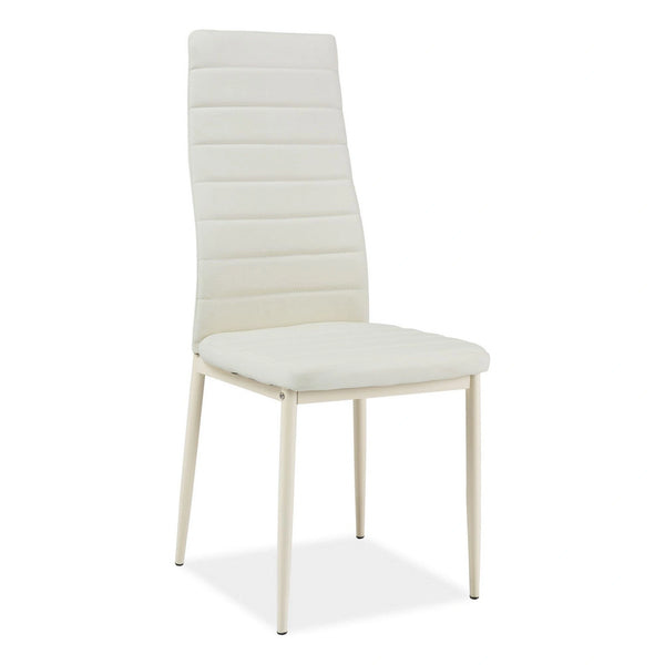 Scaun tapitat H261 BIS, crem, piele ecologica/metal, 40X38X96 cm