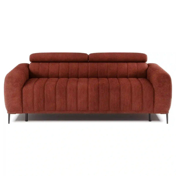 Canapea extensibila GANDI 140, stofa catifelata gri - Cloud 82, cu tetiere reglabile, 207x102x95 cm