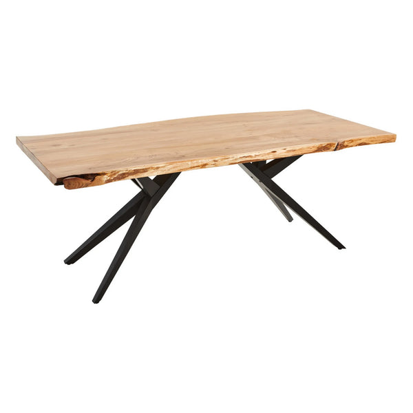 Masa TIMON, stejar/negru, lemn/metal, 200x90x76 cm