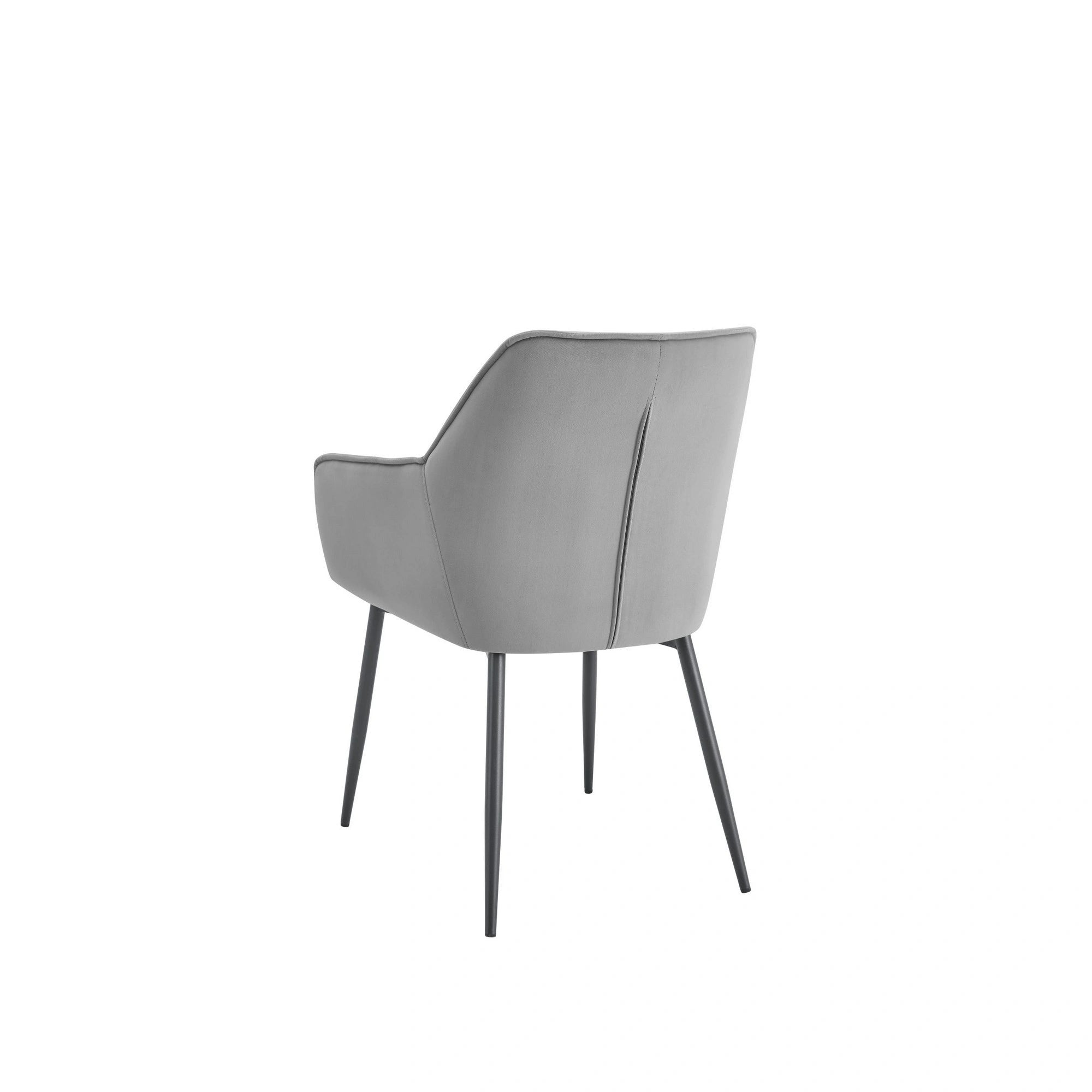 Scaun BEL NEW, gri deschis/negru, stofa catifelata/metal, 58x63x86 cm