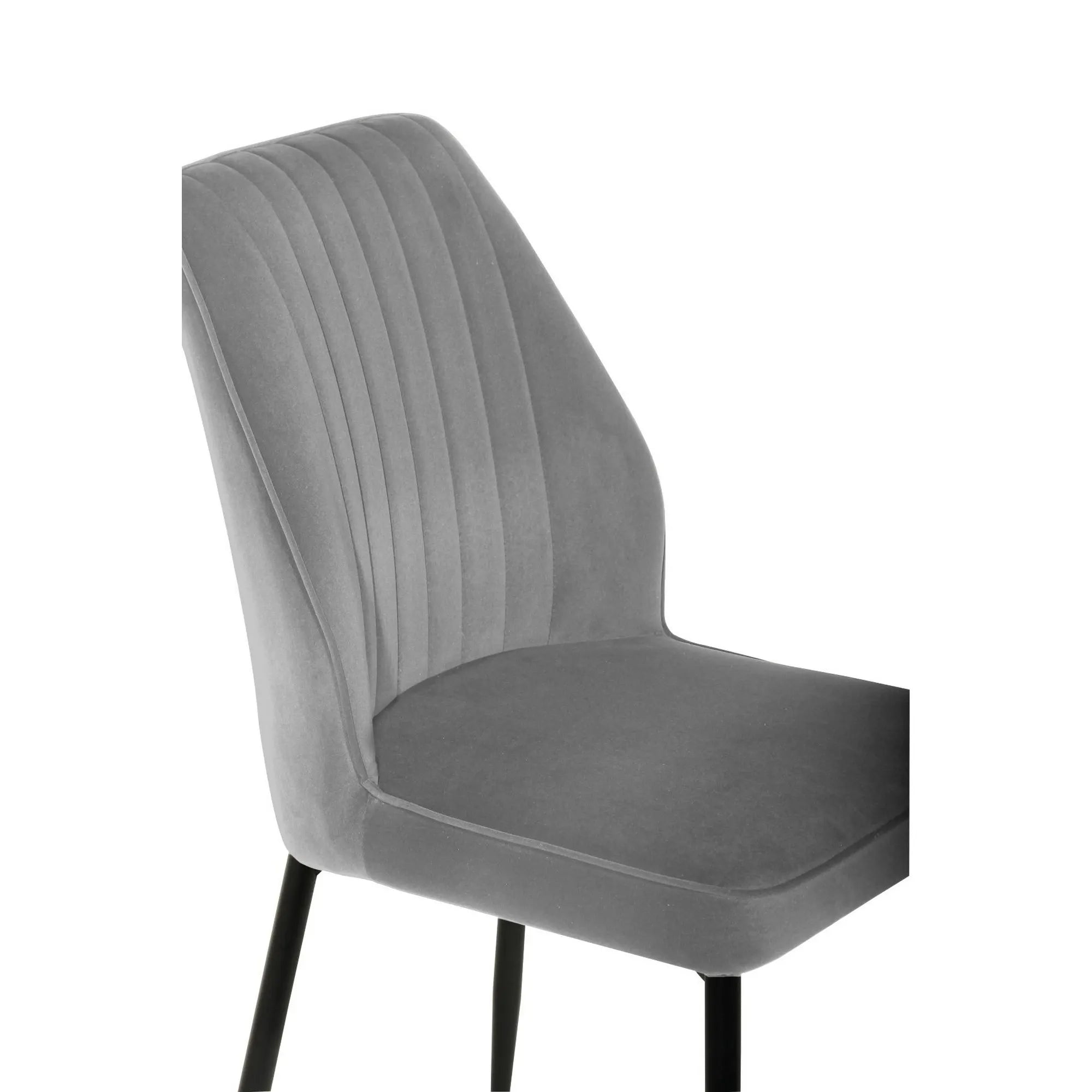 Scaun LEX, gri deschis/negru, stofa catifelata/metal, 47x60x89 cm