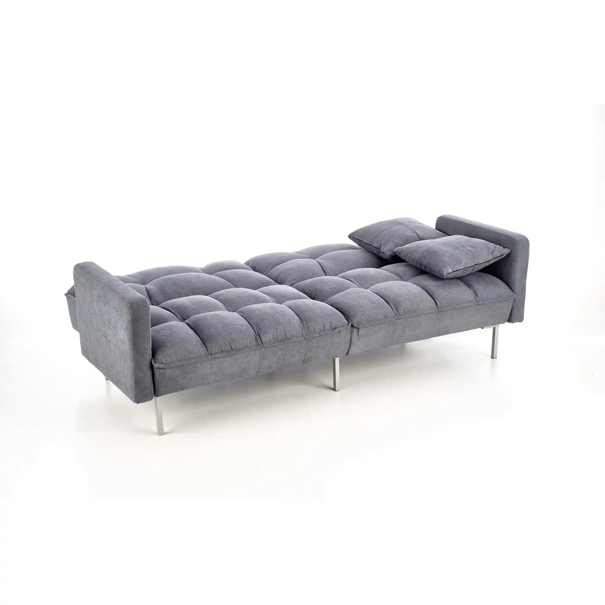 Canapea extensibila ROBERTO, gri albastrui, stofa, 193x85/108x86/58 cm