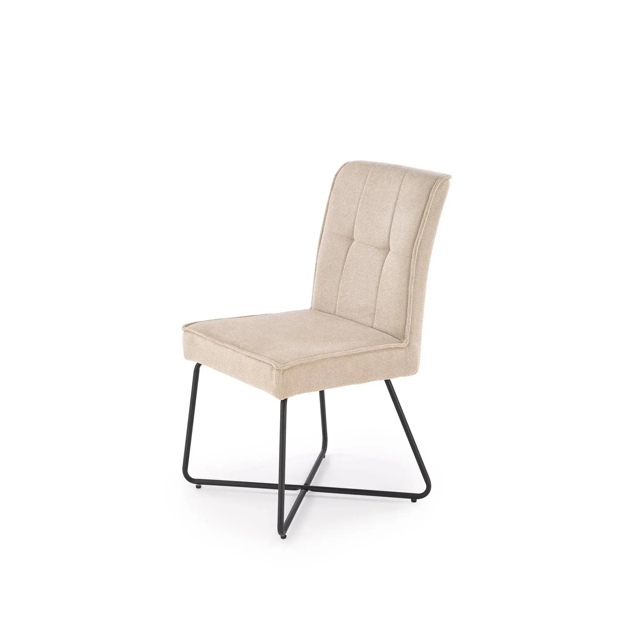 Scaun K534, bej/negru, stofa clasica/metal, 50x60x90 cm