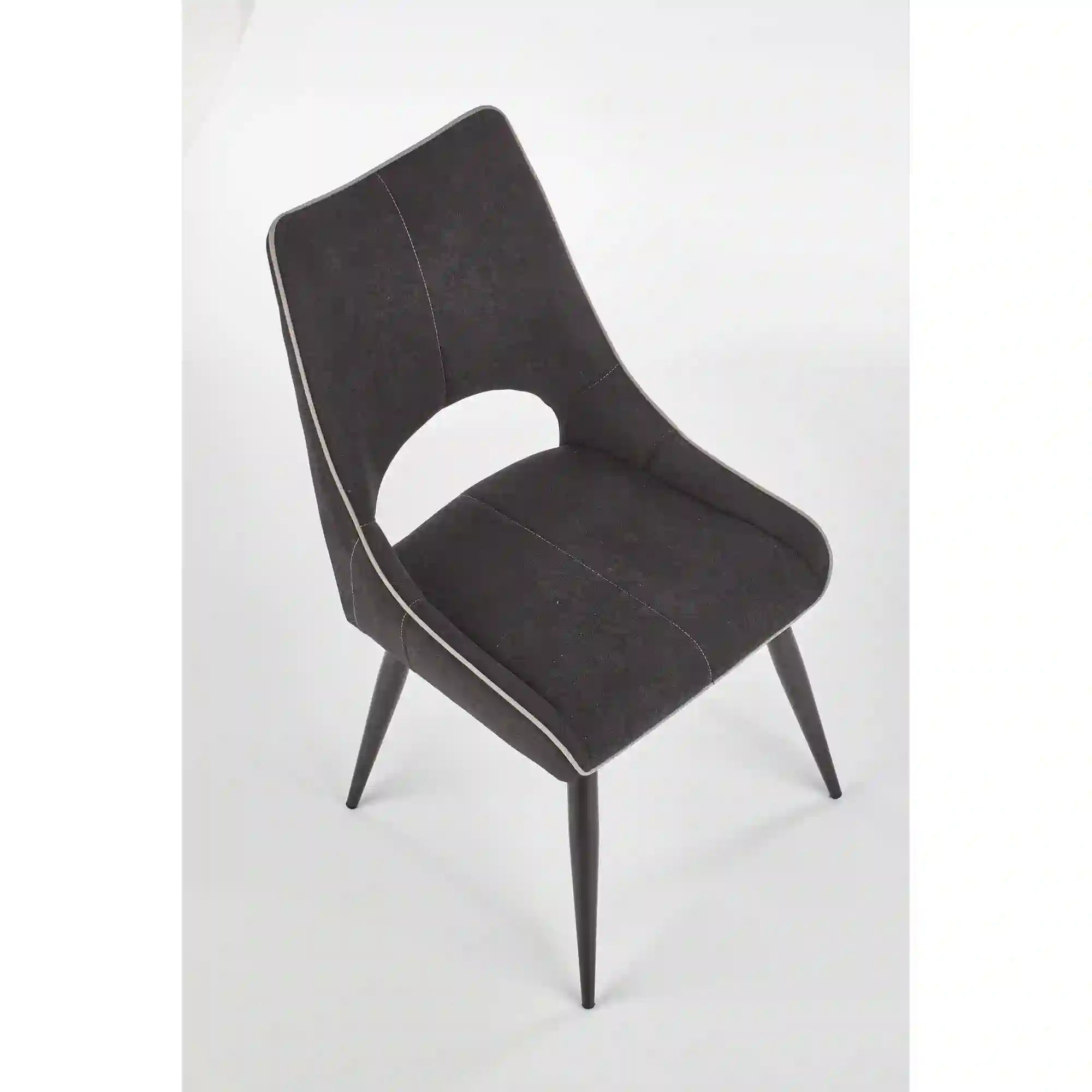 Scaun K369, gri inchis/negru, stofa clasica/otel, 48x58x92 cm