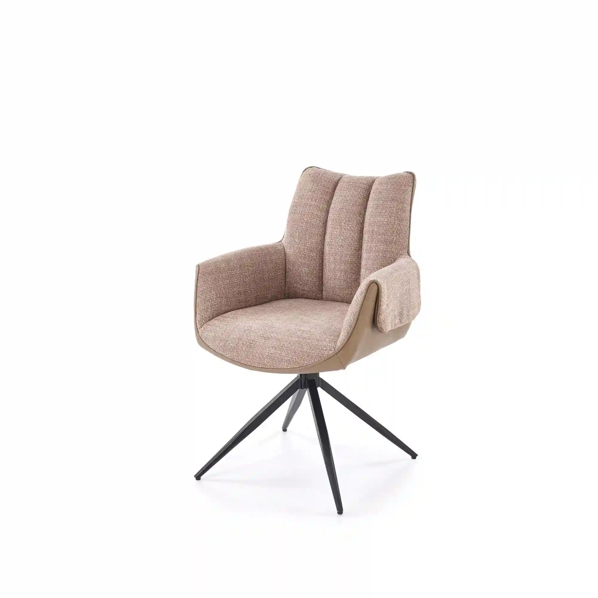 Scaun K579, maro/negru, stofa clasica/piele ecologica/otel, 65x64x87 cm
