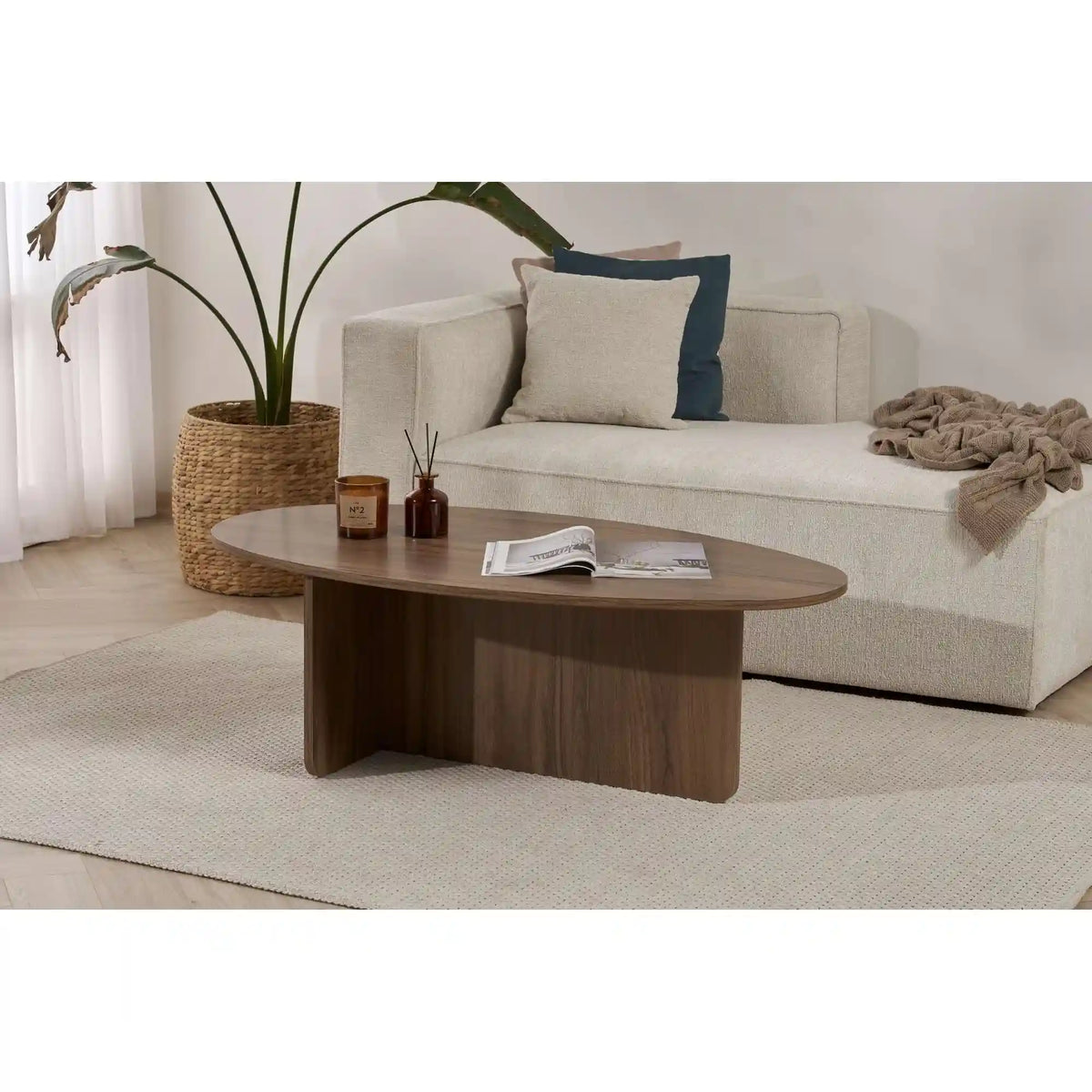 Masuta cafea ORBA, nuc, PAL, 120x65x40 cm