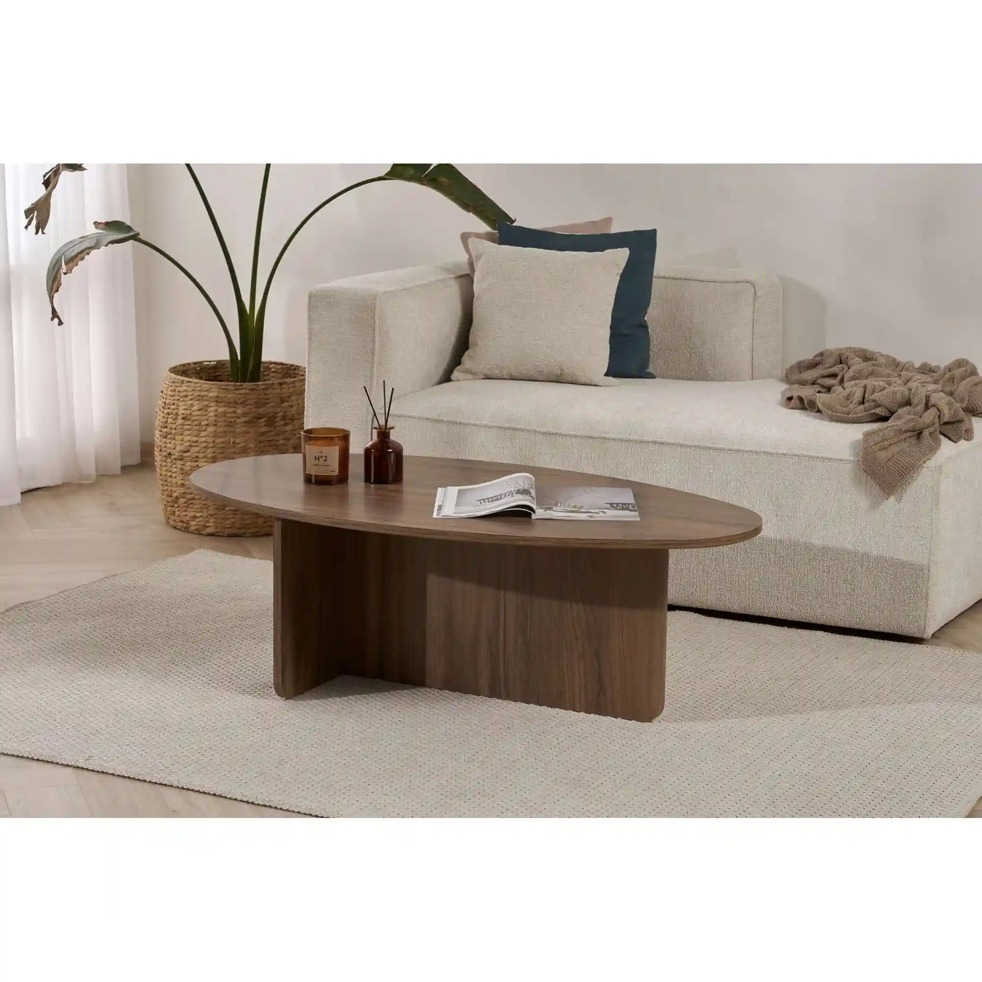 Masuta cafea ORBA, nuc, PAL, 120x65x40 cm