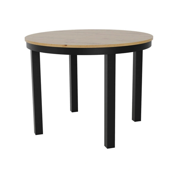 Masa extensibila BERNARDIN, stejar artisan/negru, 100/176x100x76 cm