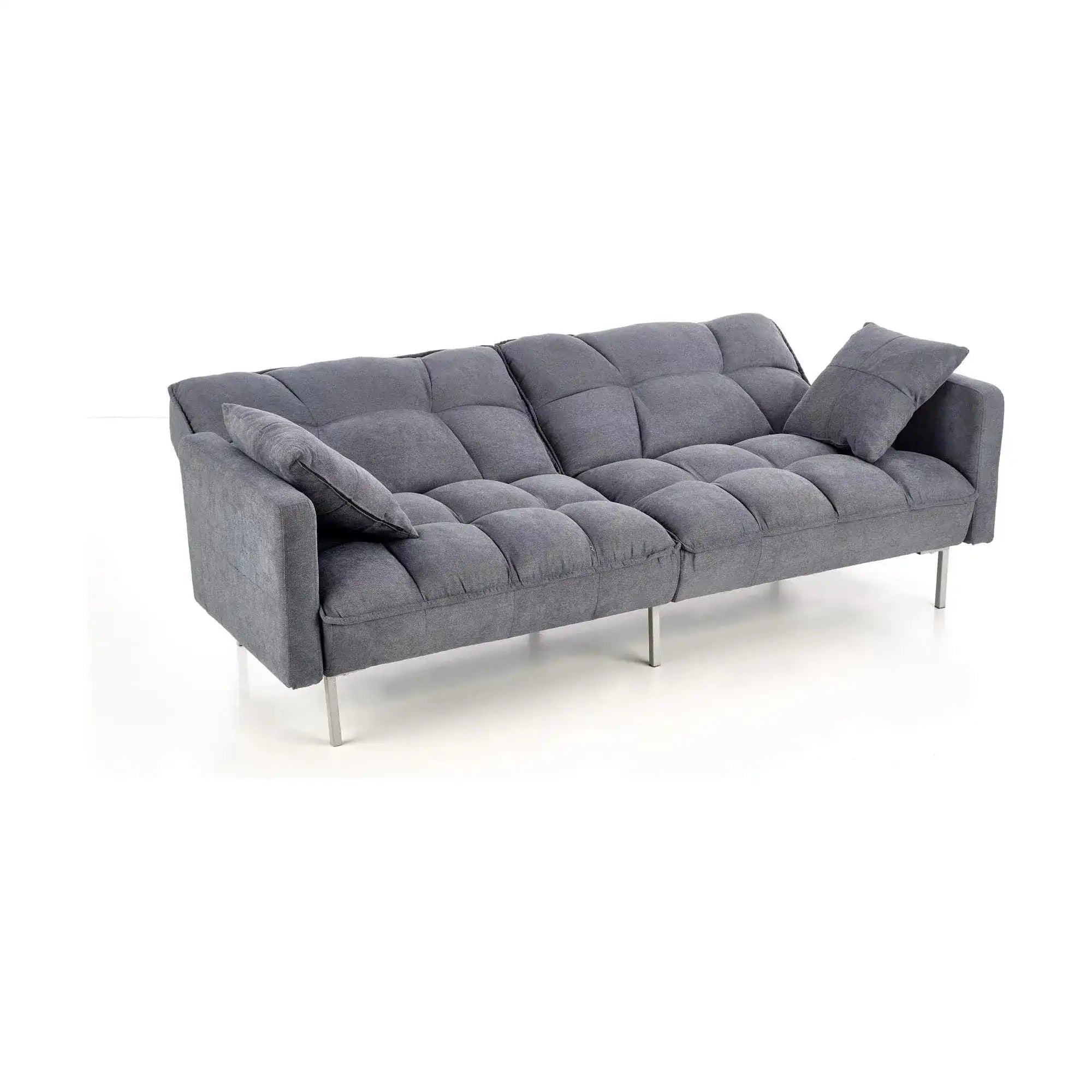 Canapea extensibila ROBERTO, gri albastrui, stofa, 193x85/108x86/58 cm