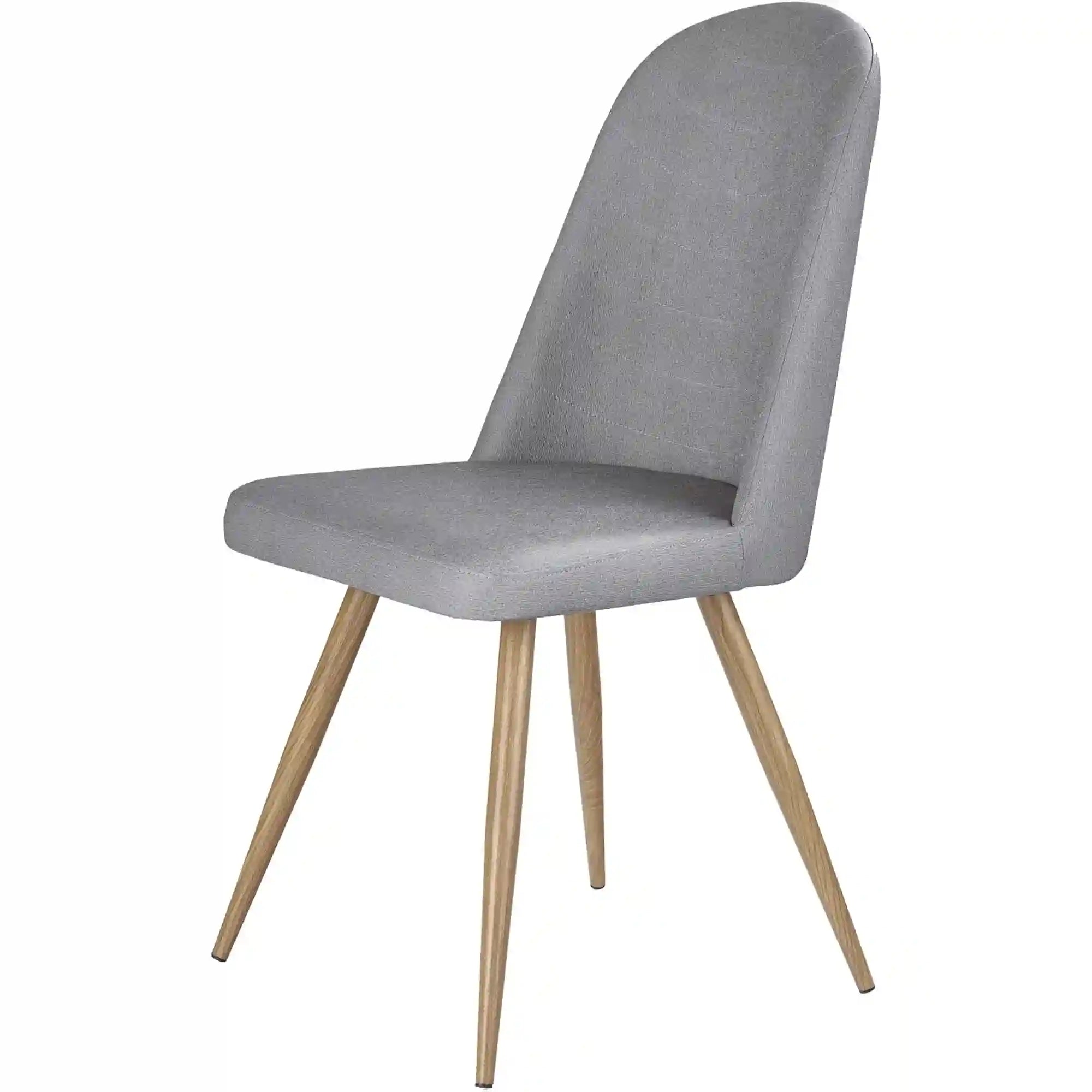 Scaun bucatarie tapitat K214, gri/stejar miere, piele ecologica/metal, 45X53X90 CM