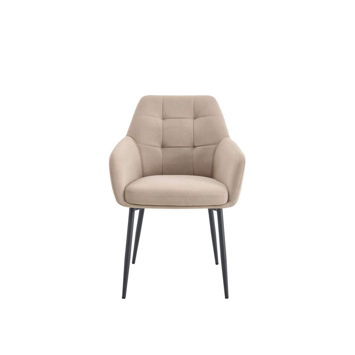 Scaun UGO NEW, bej/negru, stofa catifelata/metal, 58x62x85 cm