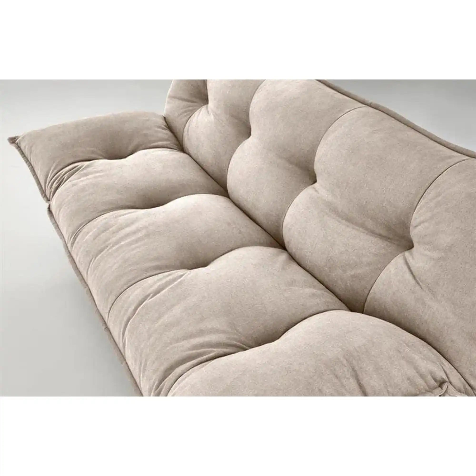 Canapea extensibila PILLOW, bej, stofa/lemn, 190x100x85 cm