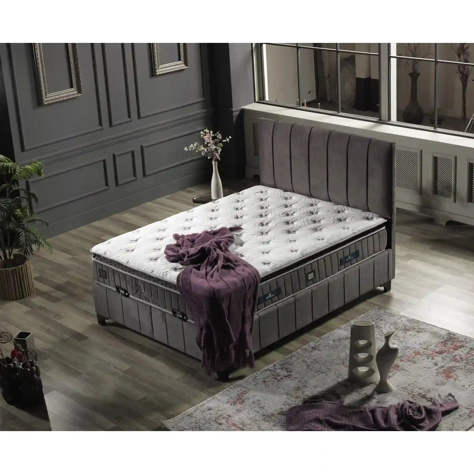 Pat ALEGRA 180x200, personalizabil gama Oferta Avantaj, cu somiera si spatiu depozitare