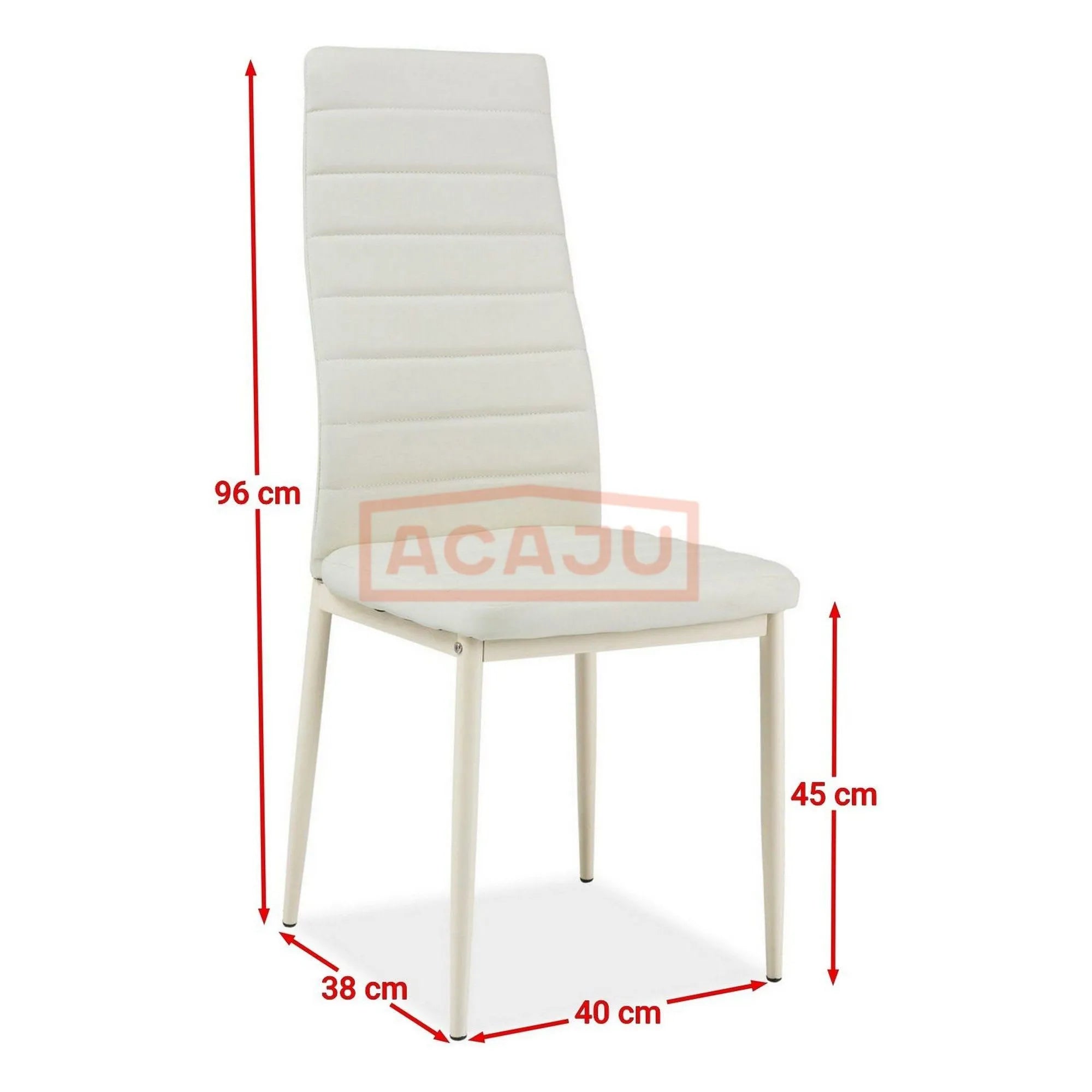 Scaun tapitat H261 BIS, crem, piele ecologica/metal, 40X38X96 cm