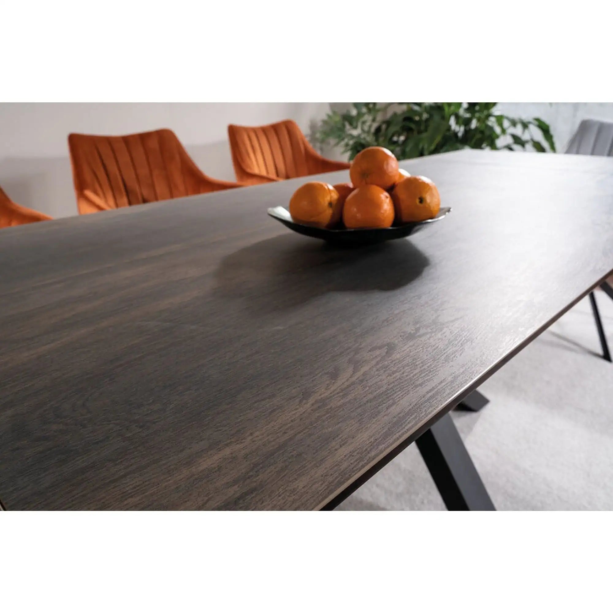 Masa extensibila COLUMBUS CERAMIC, maro/negru mat, sticla securizata/ceramica, 160/240x90x76 cm