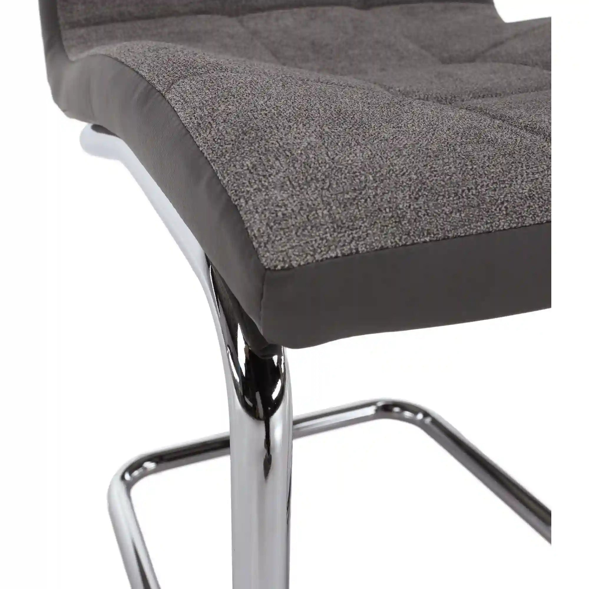 Scaun SALOMA NEW, gri, stofa clasica/pielele ecologica/metal, 42x56.5x105 cm