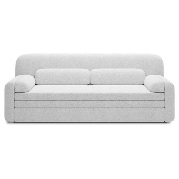 Canapea extensibila ELIOSS, stofa clasica alb - Royal 01, cu spatiu depozitare, 236x89x87 cm