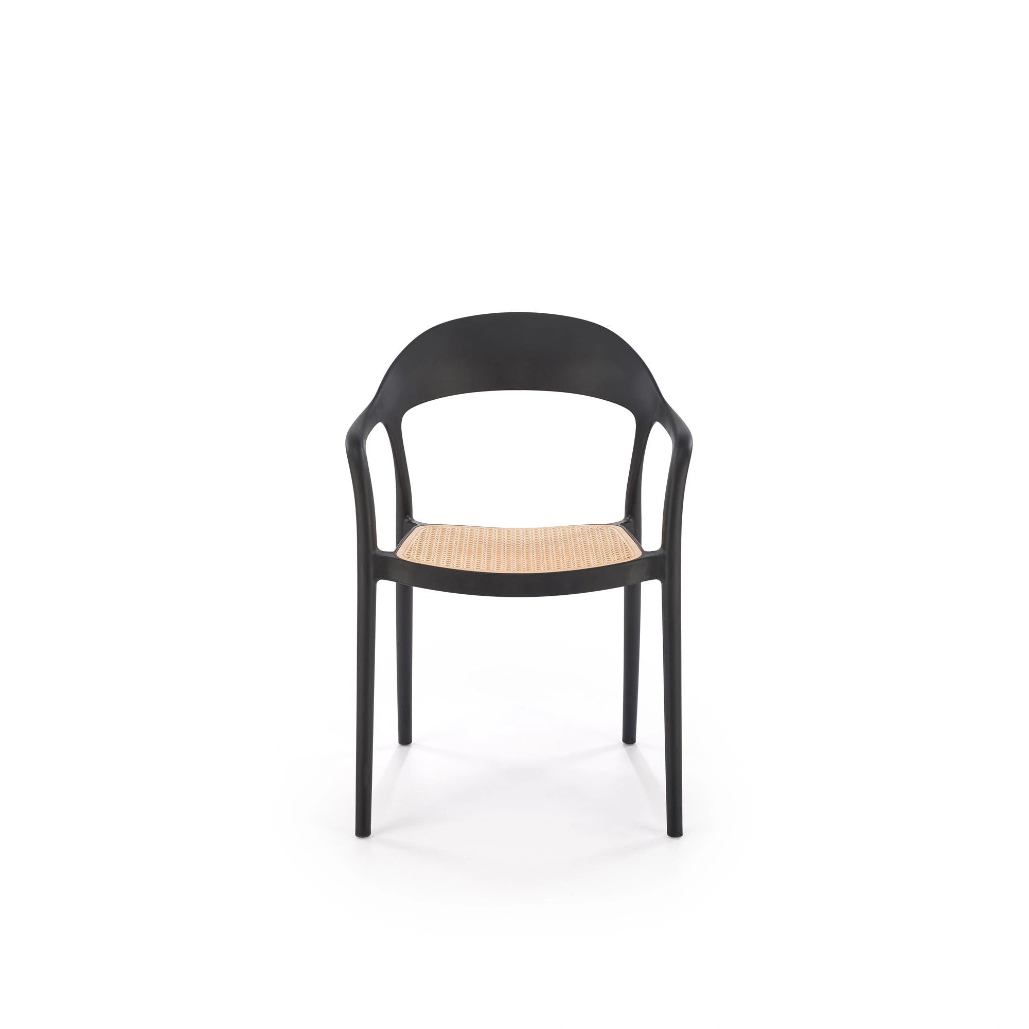 Scaun de gradina K530, stejar/negru, polipropilena, 57x52x80 cm