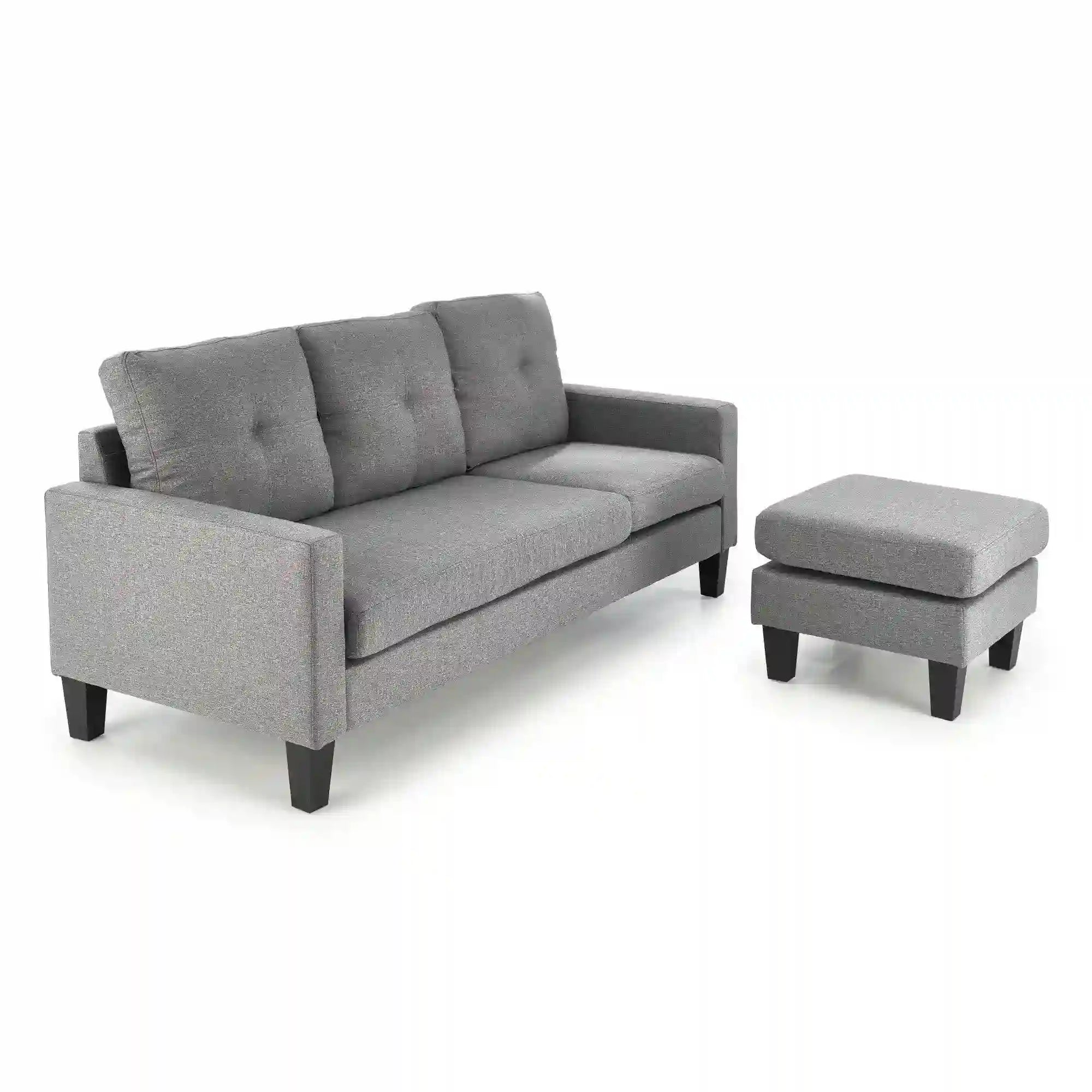 Canapea GERSON, gri, stofa clasica/polipropilena, 180x130x80 cm